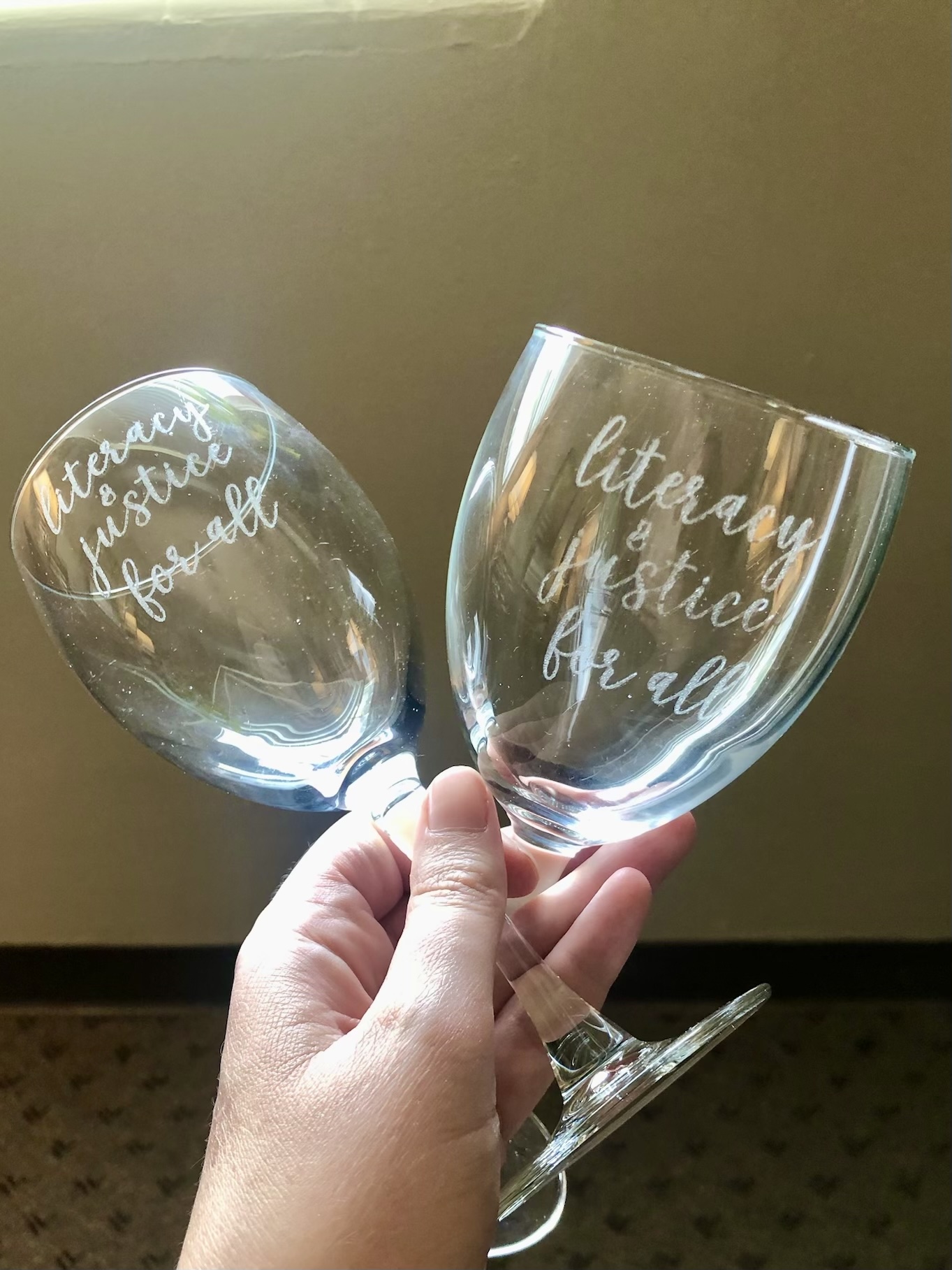 Literacy & Justice for All Wine Glass, 10.5oz (Engraving) product thumbnail image Literacy & Justice for All Wine Glass, 10.5oz (Engraving) product thumbnail image