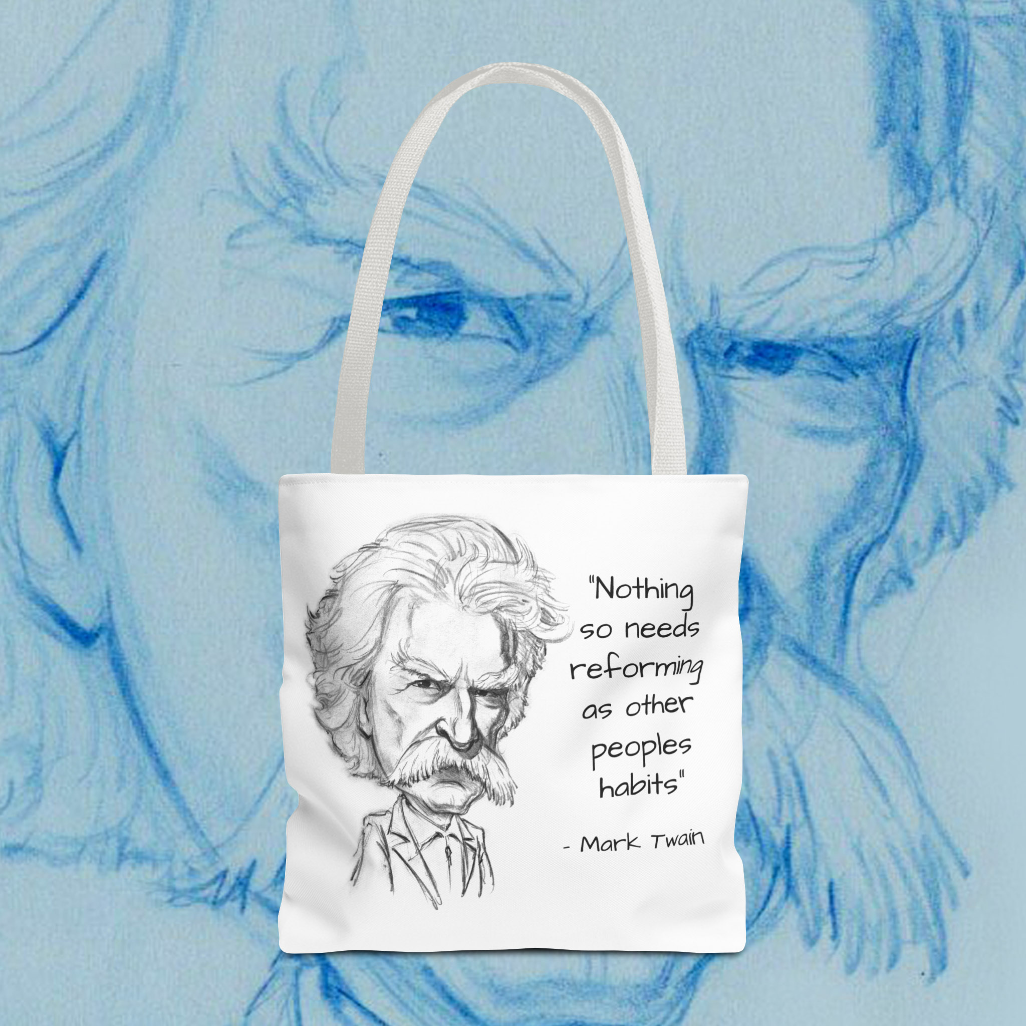 Inspirational Mark Twain Tote Bag - Quirky Quote & Artistic Design product thumbnail image Inspirational Mark Twain Tote Bag - Quirky Quote & Artistic Design product thumbnail image