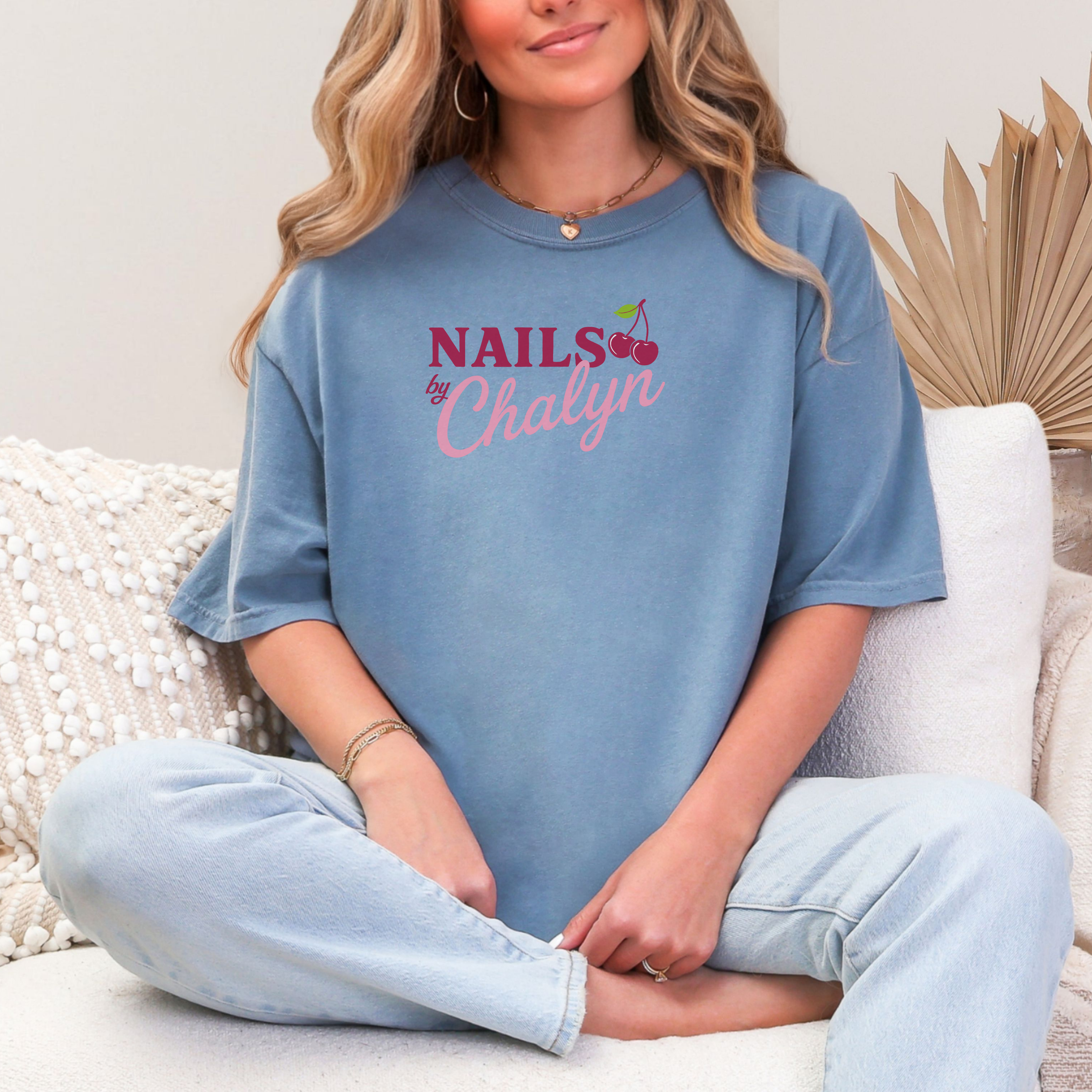 Nails by Chalyn logo; Comfort Colors Tee product thumbnail image Nails by Chalyn logo; Comfort Colors Tee product thumbnail image