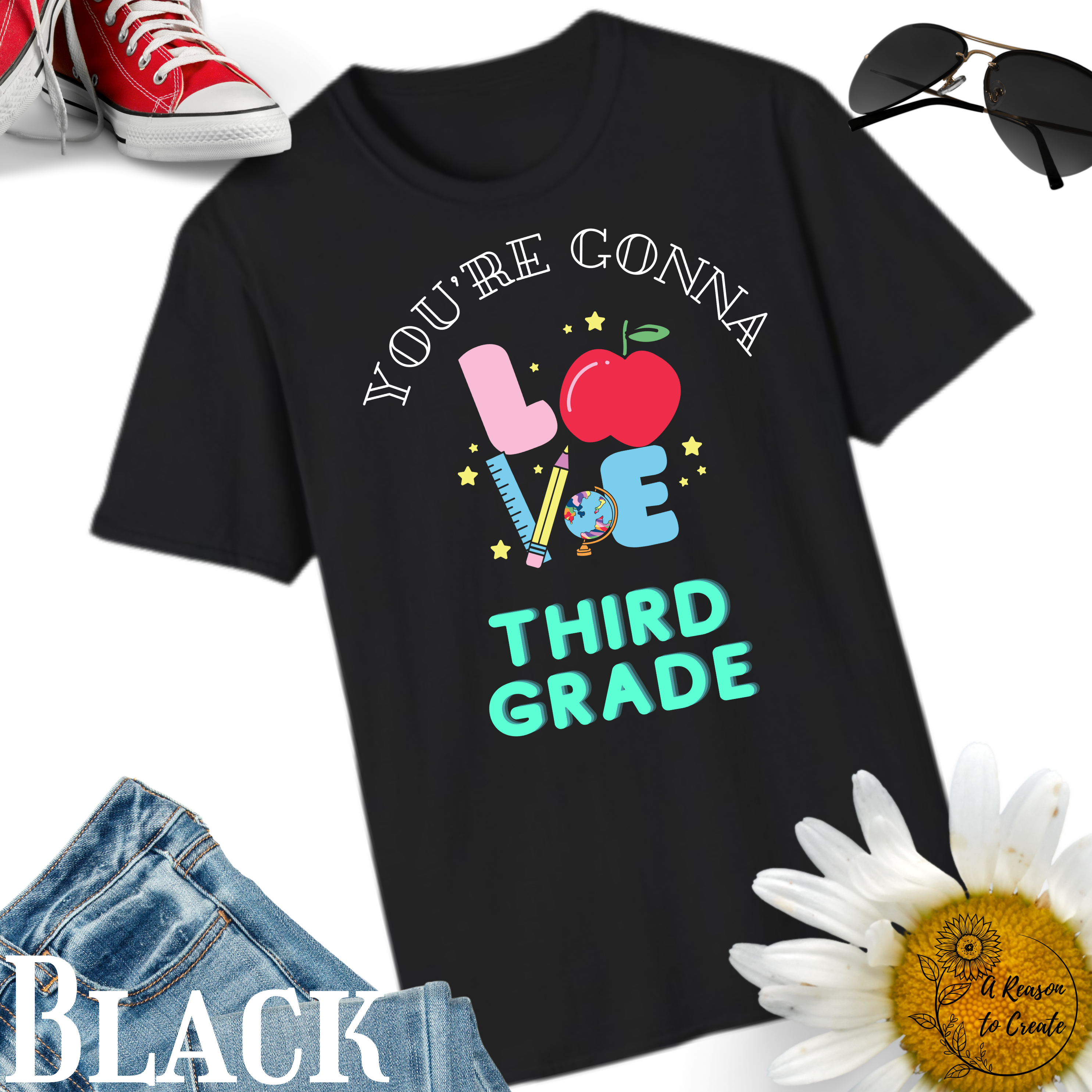 Third Grade Love Unisex T-Shirt, Teacher Gift, Back to School Apparel, Classroom Humor Shirt, Cute Kids Tee product thumbnail image