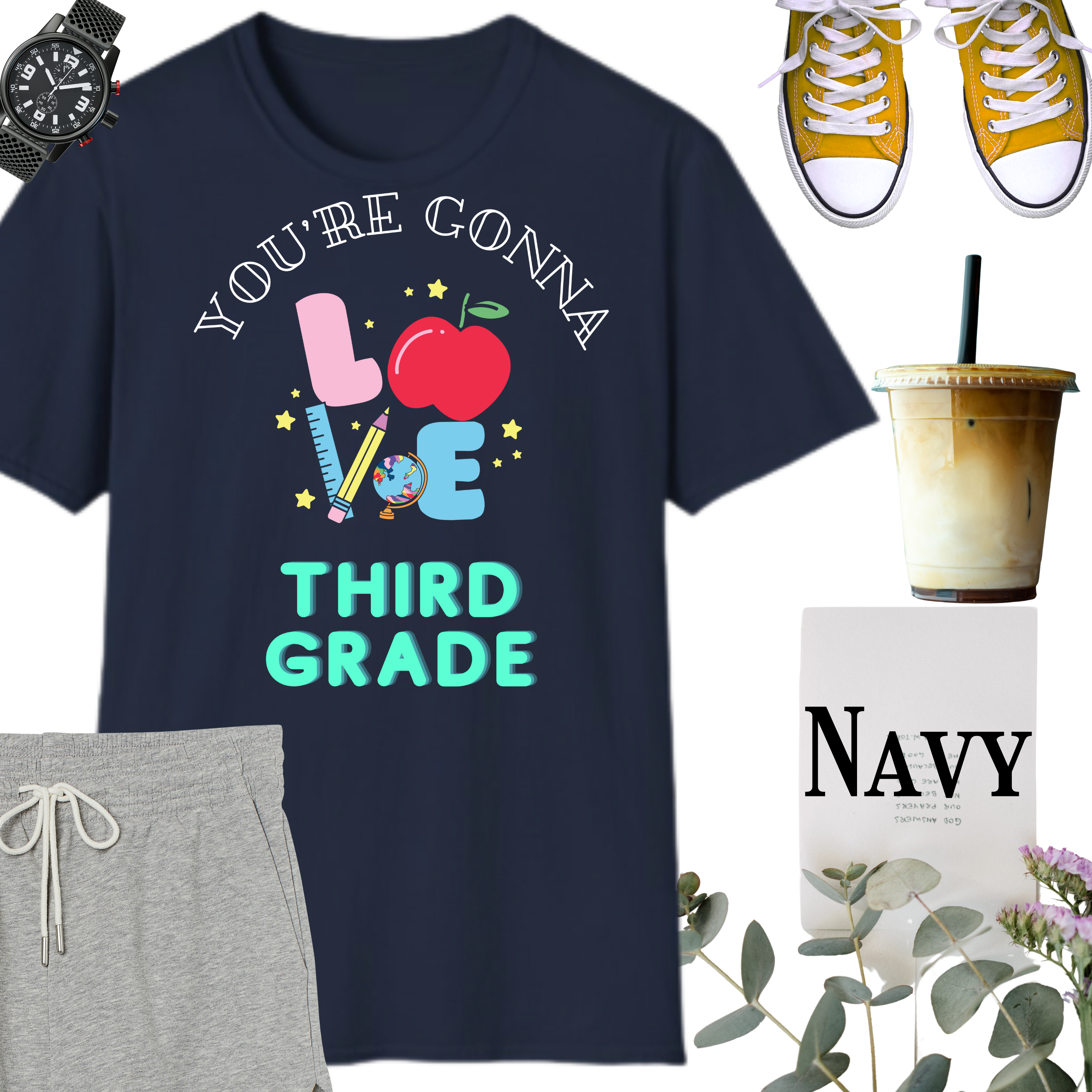 Third Grade Love Unisex T-Shirt, Teacher Gift, Back to School Apparel, Classroom Humor Shirt, Cute Kids Tee product thumbnail image