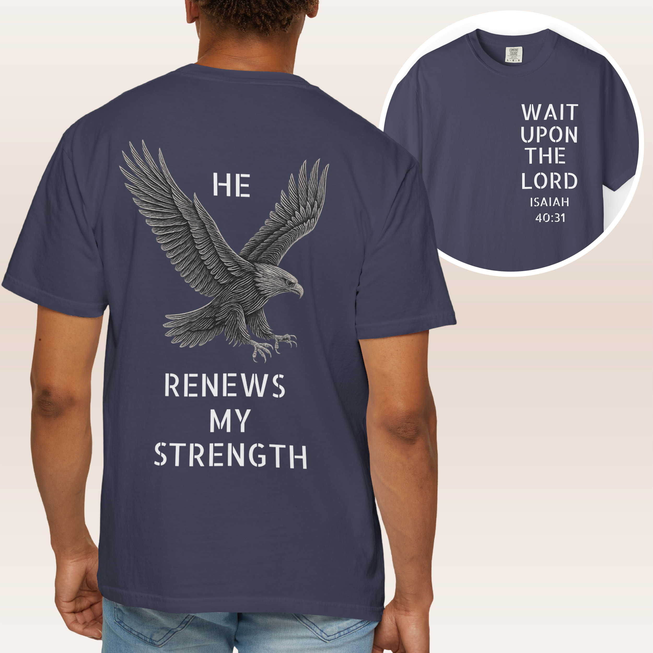 Wait upon the Lord - Isaiah 40:31 - Men's Christian T-shirt Wait upon the Lord - Isaiah 40:31 - Men's Christian T-shirt