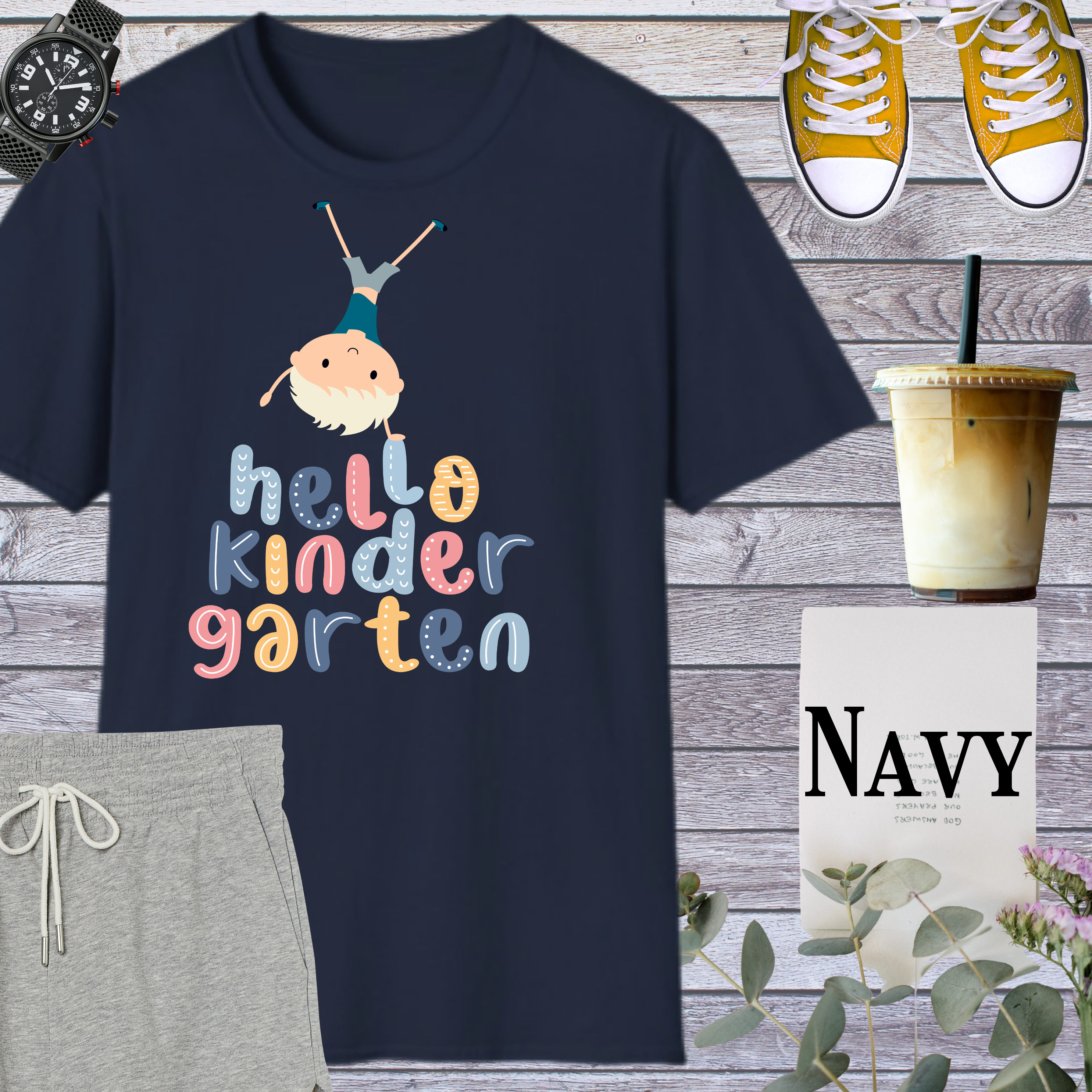 Cute "Hello Kindergarten" Unisex Softstyle T-Shirt for Kids, Back to School Shirt, Teacher Gift, Toddler Ed-Purchase Gear, Preschool Top product thumbnail image