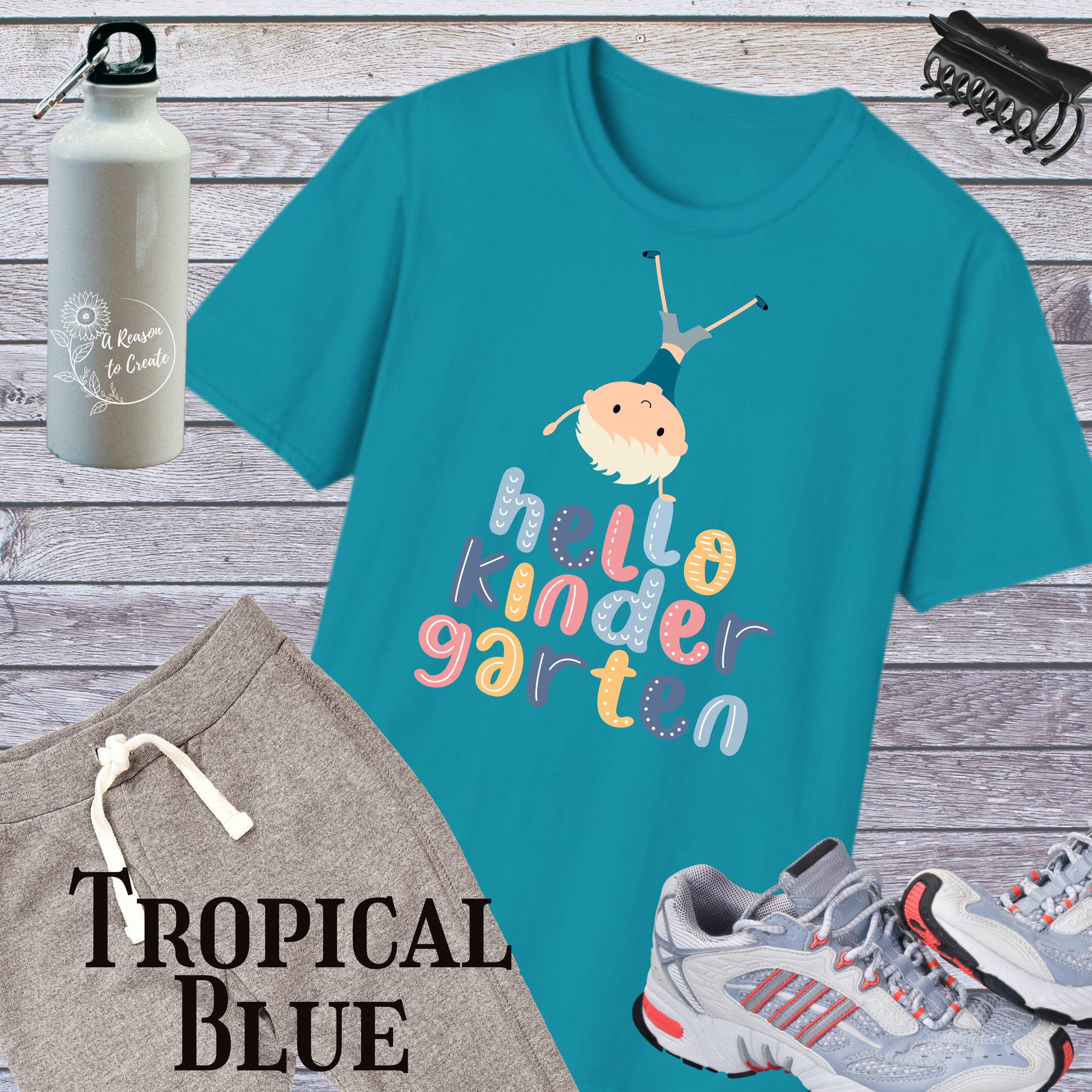 Cute "Hello Kindergarten" Unisex Softstyle T-Shirt for Kids, Back to School Shirt, Teacher Gift, Toddler Ed-Purchase Gear, Preschool Top product thumbnail image