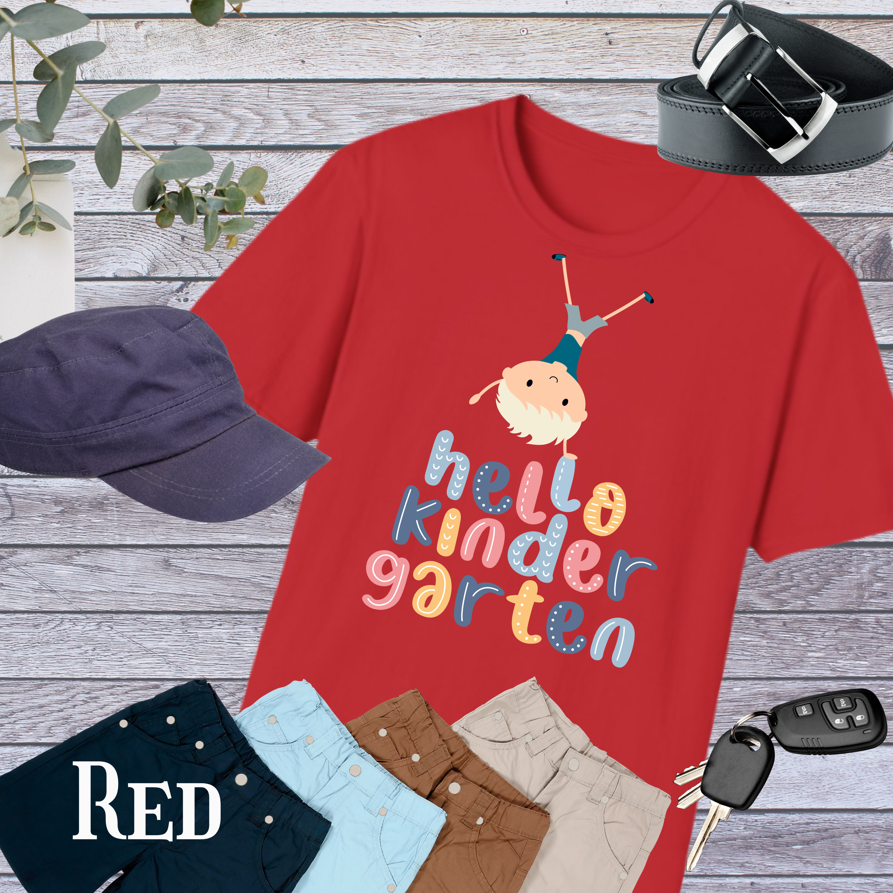 Cute "Hello Kindergarten" Unisex Softstyle T-Shirt for Kids, Back to School Shirt, Teacher Gift, Toddler Ed-Purchase Gear, Preschool Top product thumbnail image