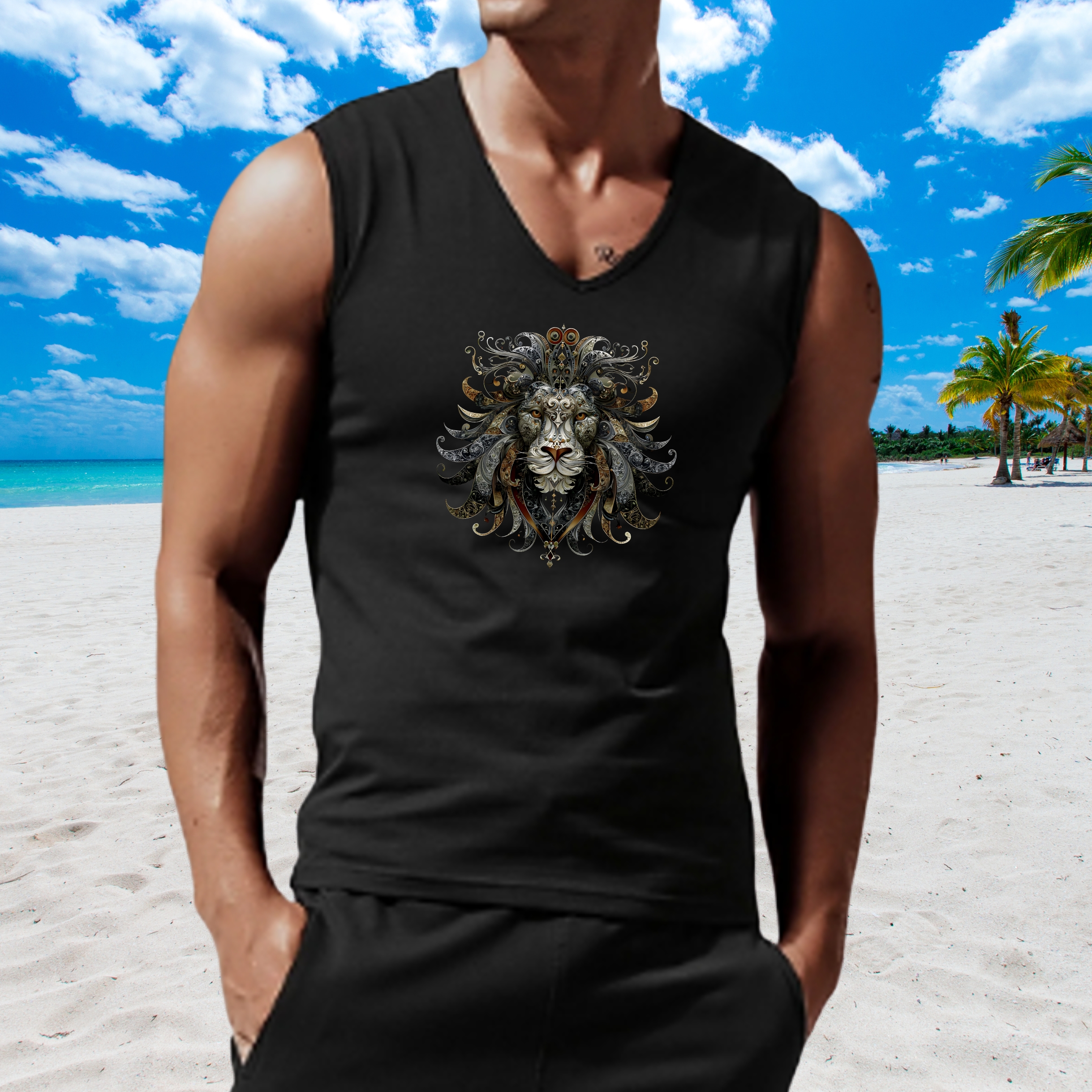 Leo the Lion Astrological Zodiac Sign Jersey Tank product thumbnail image Leo the Lion Astrological Zodiac Sign Jersey Tank product thumbnail image