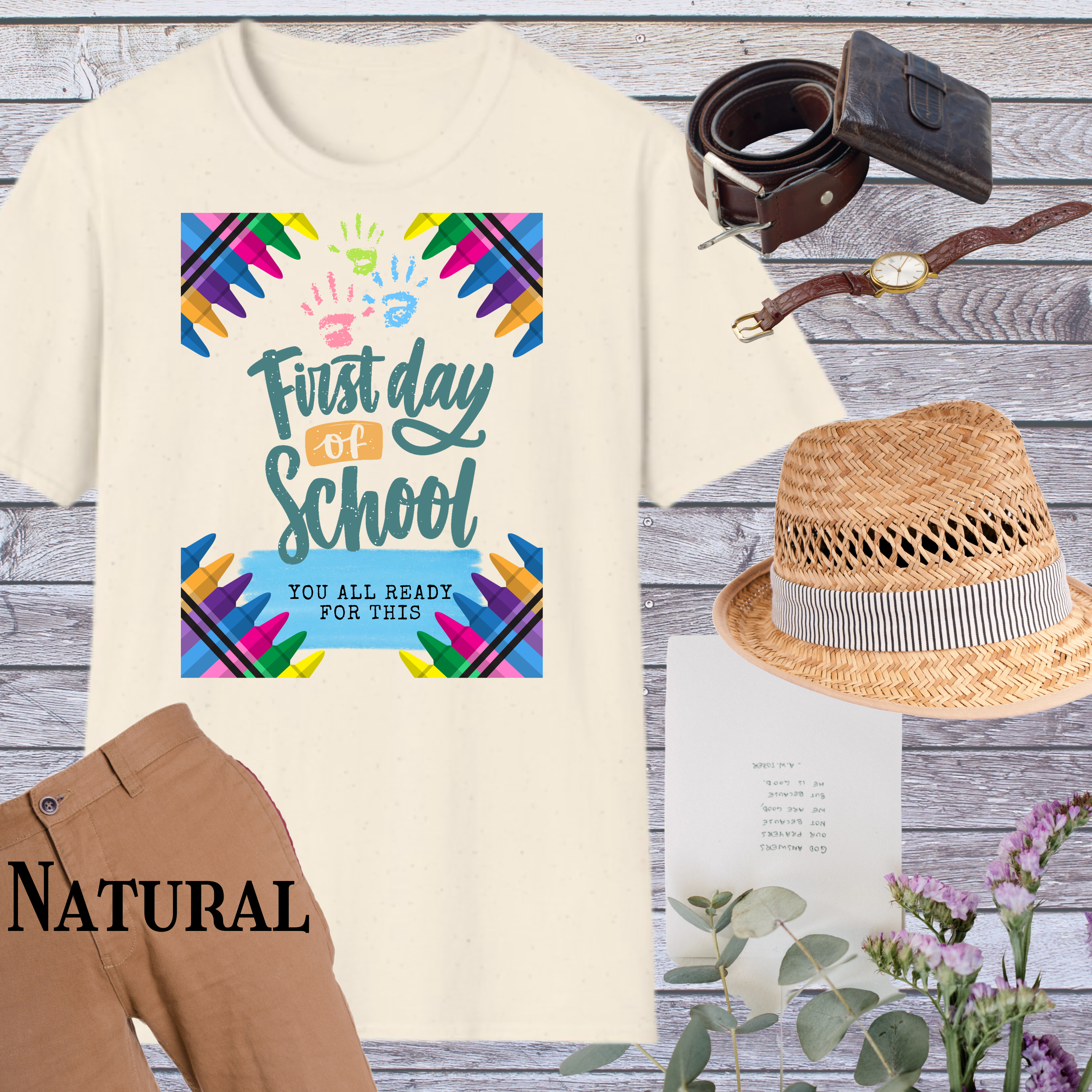 First Day of School Unisex Soft T-Shirt | Back to School Gift, Fun School Apparel, Colorful T-Shirt, Classroom Outfit, Teacher Gift, [...] product thumbnail image