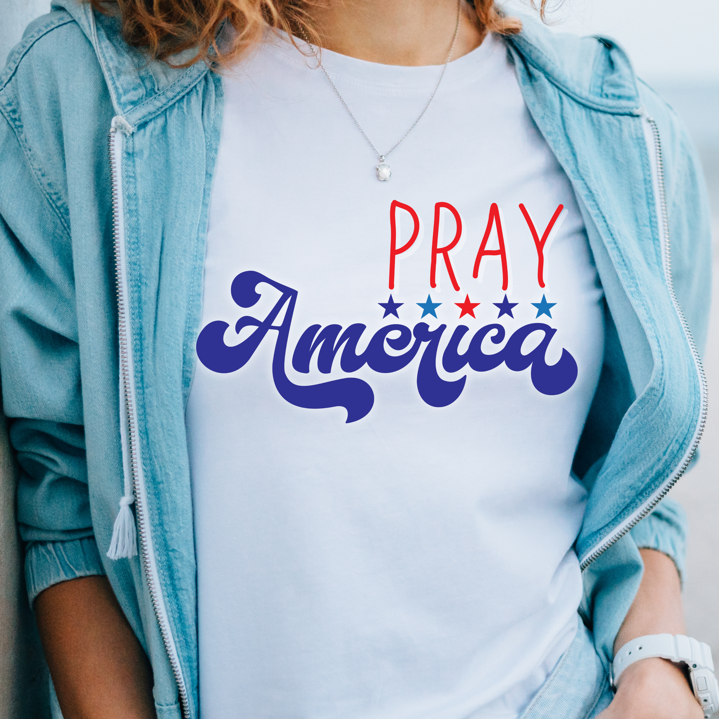 Pray America Tee | Inspirational T-Shirt for Patriotic Events, Faith Gatherings, Celebrations, Gifts, Comfort Wear