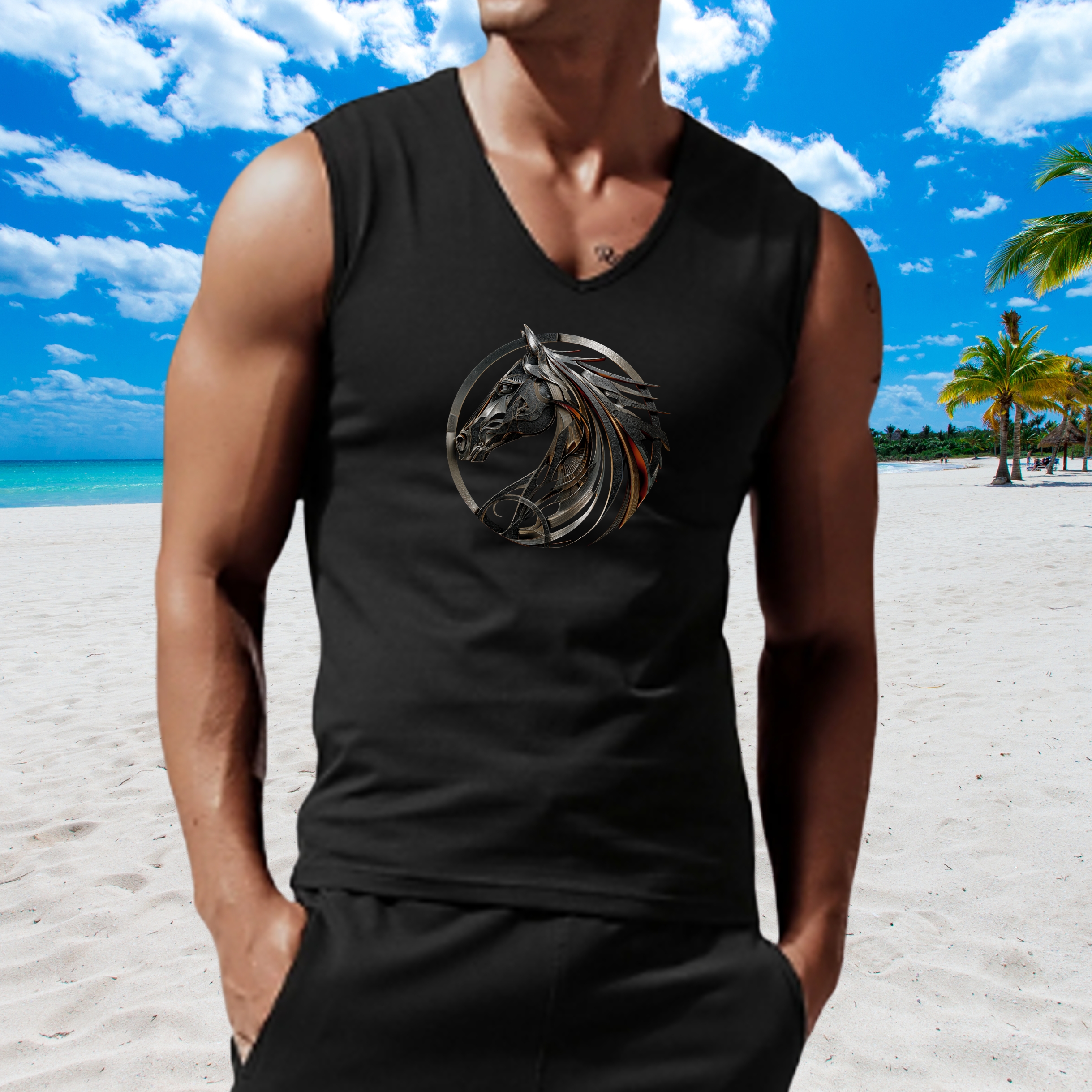 Black Stallion Unisex Jersey Tank Top product thumbnail image Black Stallion Unisex Jersey Tank Top product thumbnail image