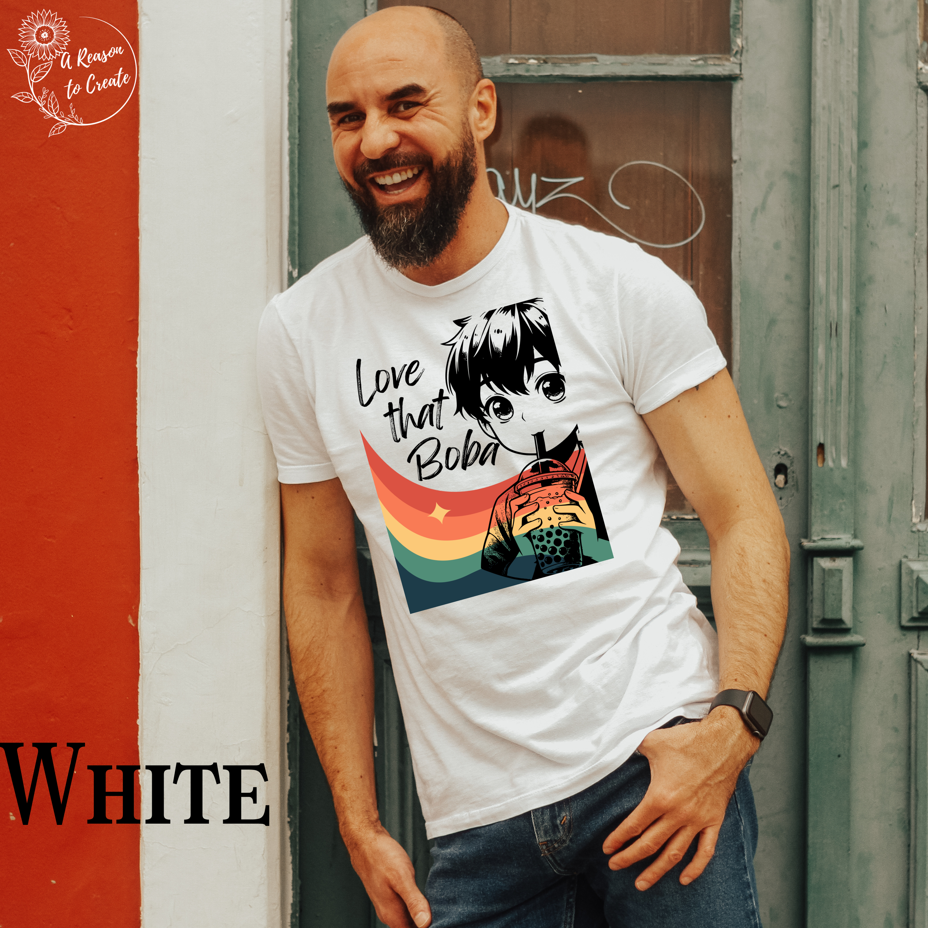 Boba Love Unisex Softstyle T-Shirt - Cute Anime Tee, Rainbow Vibes, Perfect for Bubble Tea Lovers, Gift Idea, Casual Wear product thumbnail image