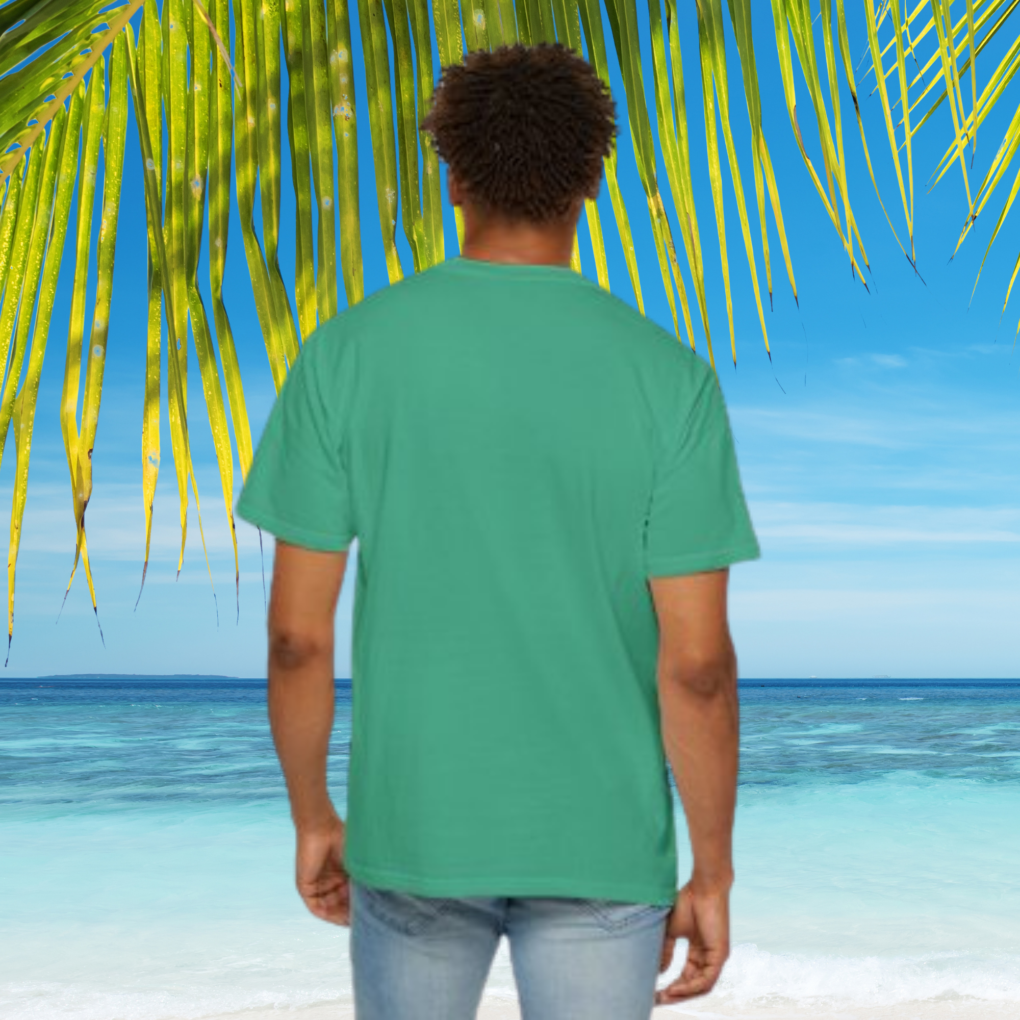Lets Go Beaching Summer T Shirt Retro Beach Chair And Palm Tree Graphic Tee Fun Unisex Garment-Dyed Vacation Shirt for Men And Women product thumbnail image