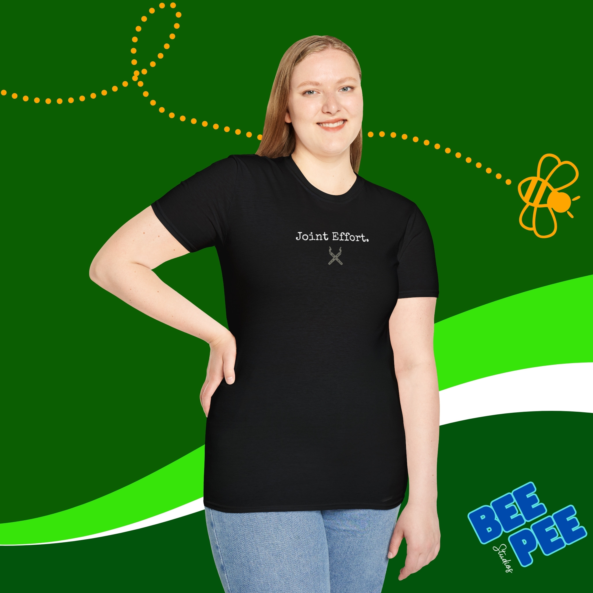 Unisex T-Shirt 'Joint Effort' Crossed Joints Quote Design product thumbnail image