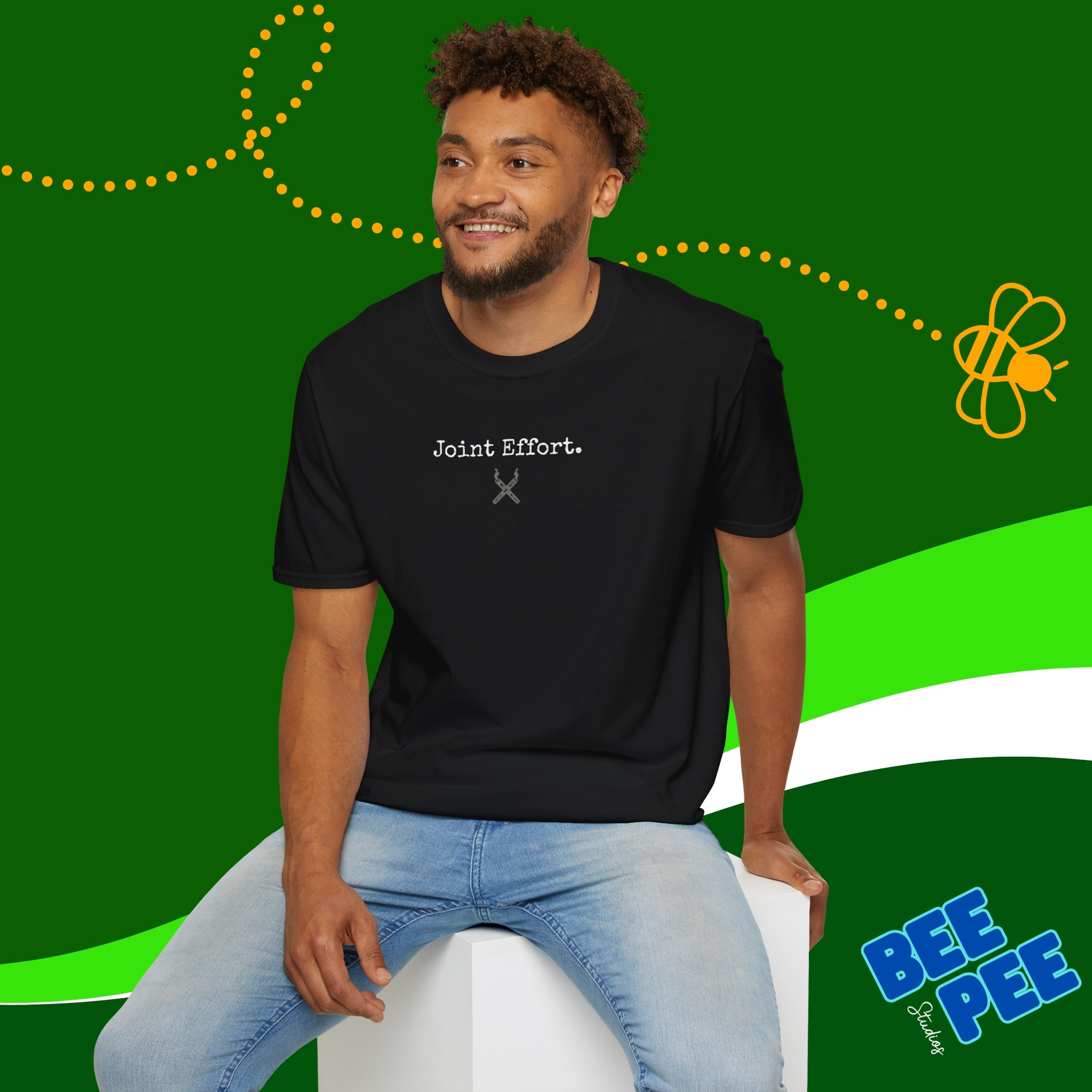 Unisex T-Shirt 'Joint Effort' Crossed Joints Quote Design product thumbnail image