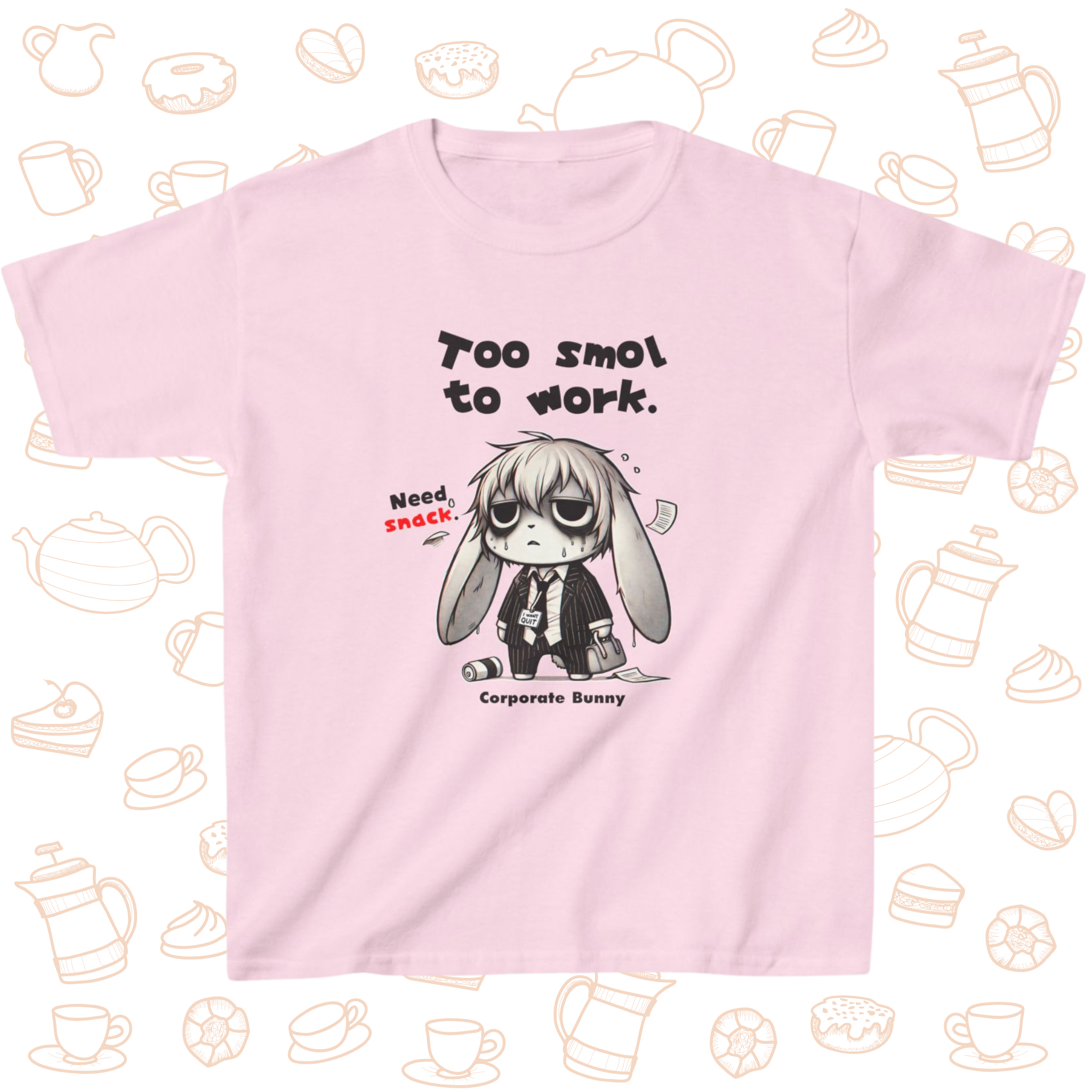 Need Snack Bunny T-Shirt – Funny Rabbit Quote for Kids / Toddler &amp; Youth Sizes – Cute Animal Tee Gift for Hungry Little Ones