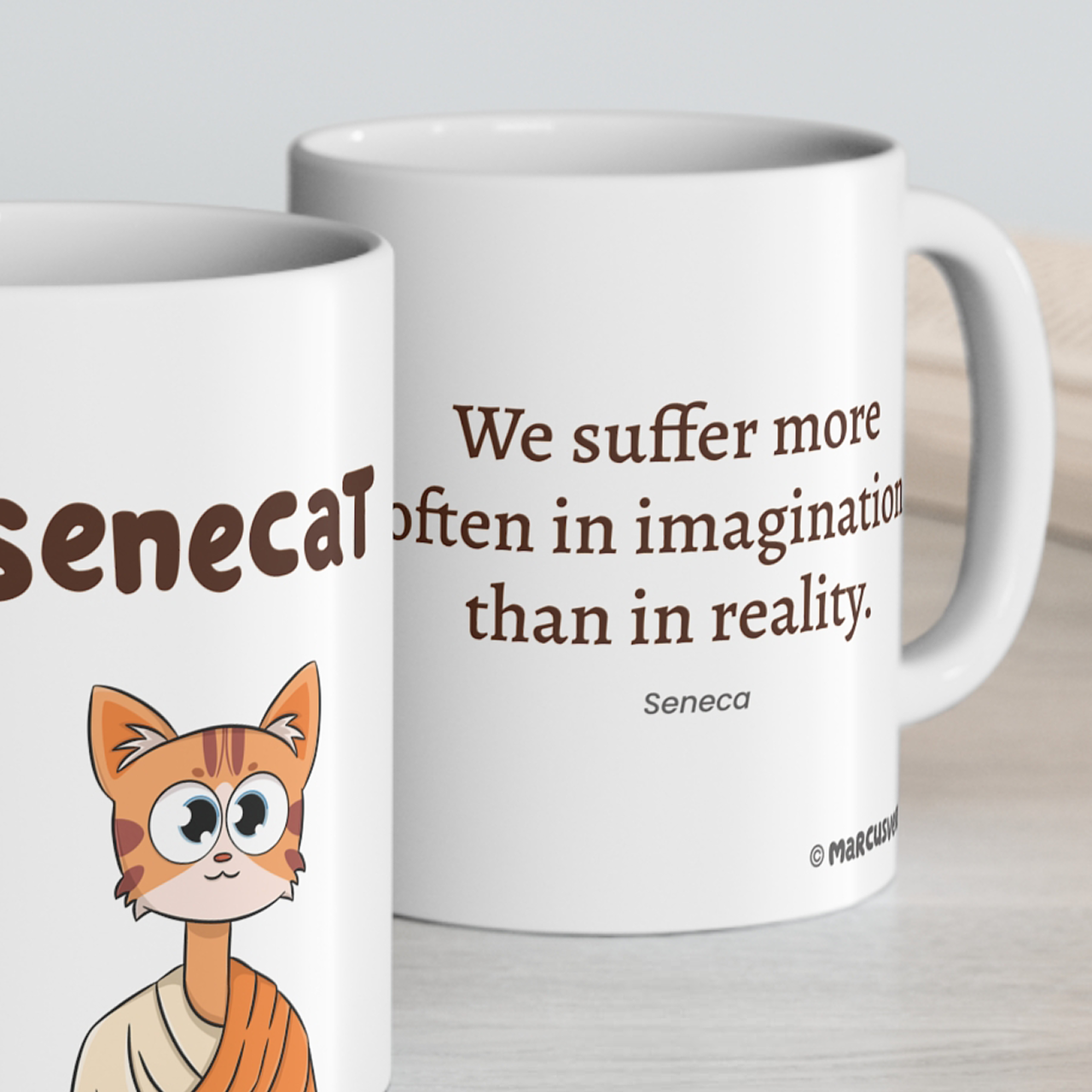 Senecat Mug - We suffer more often in imagination than in reality.