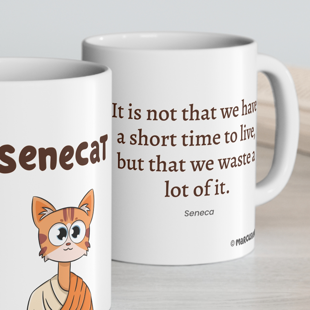 Senecat Mug - It is not that we have a short time to live, but that we waste a lot of it.