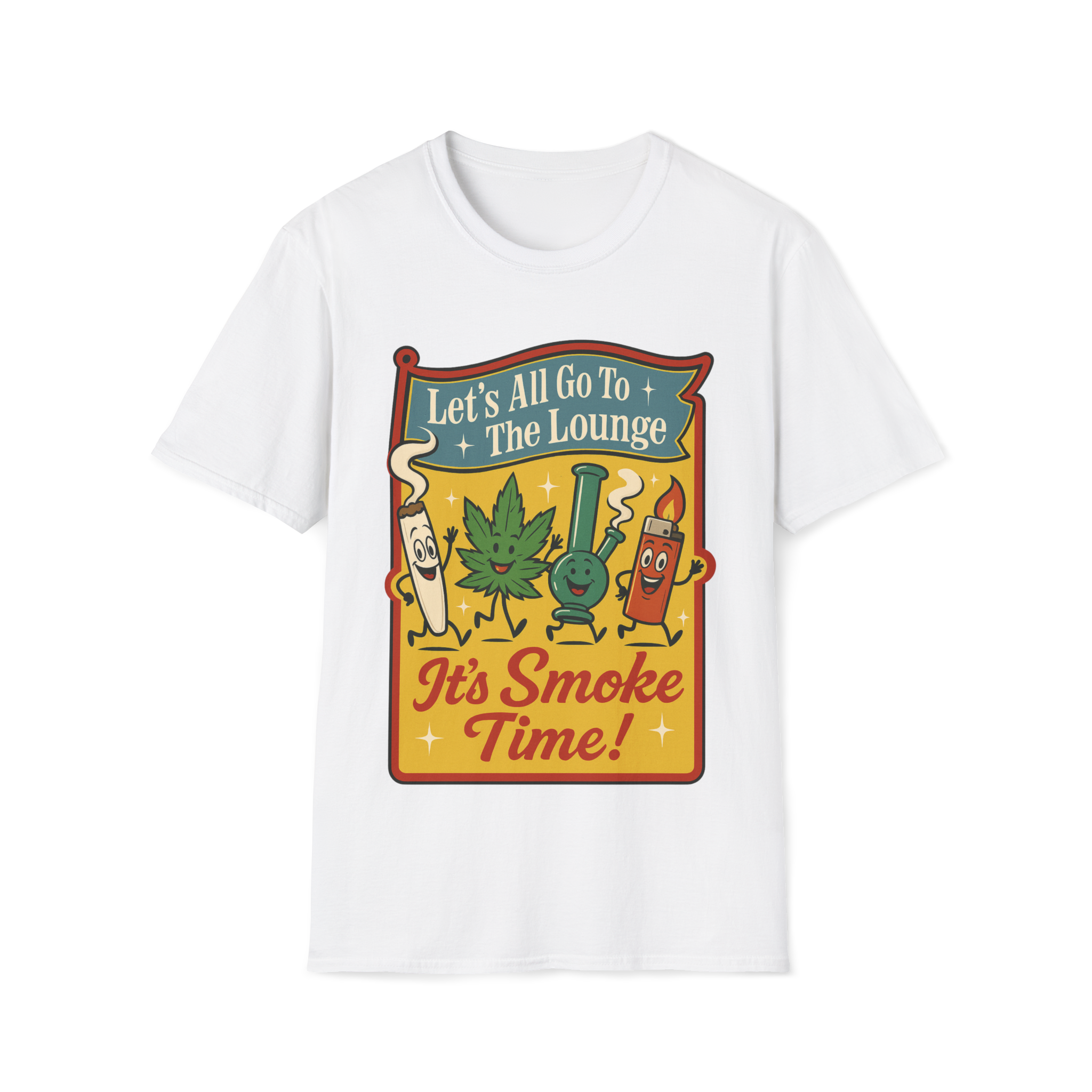 Retro Smoke Time T-Shirt | Fun Lounge Design, Perfect for Parties, 420 Events, Gift for Smokers, Cozy Style
