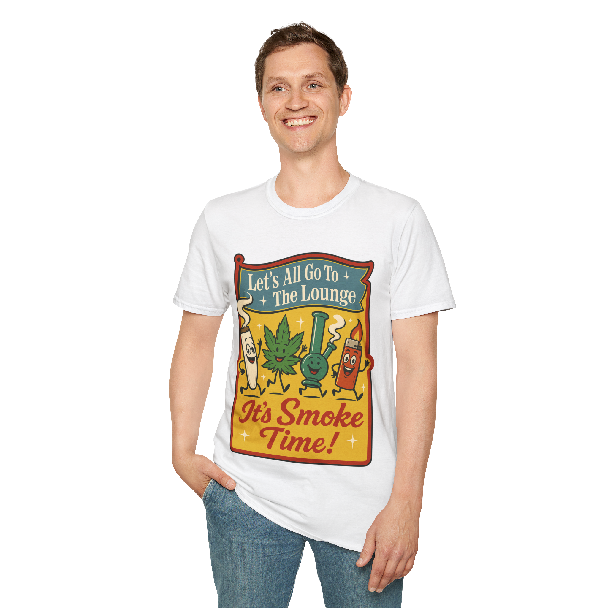Retro Smoke Time T-Shirt | Fun Lounge Design, Perfect for Parties, 420 Events, Gift for Smokers, Cozy Style product thumbnail image