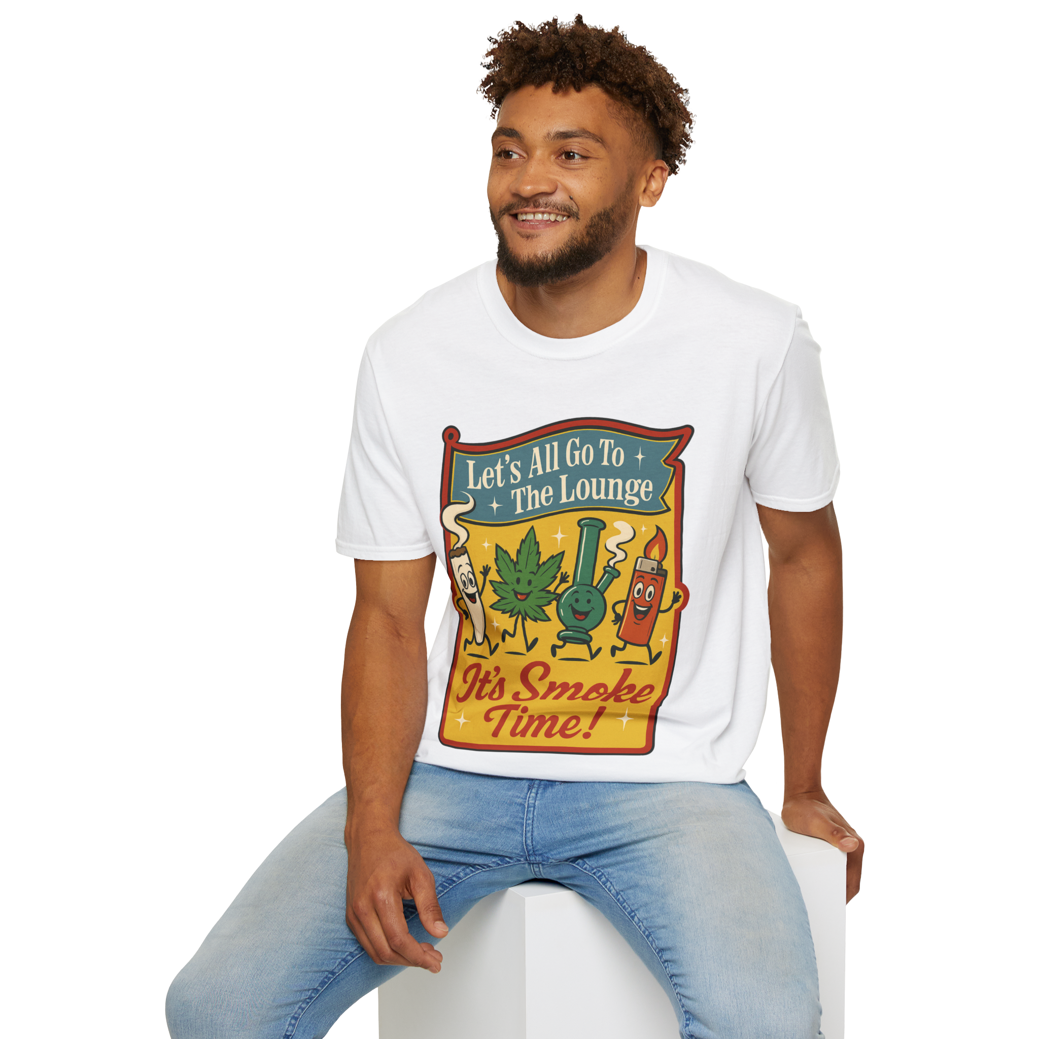 Retro Smoke Time T-Shirt | Fun Lounge Design, Perfect for Parties, 420 Events, Gift for Smokers, Cozy Style product thumbnail image