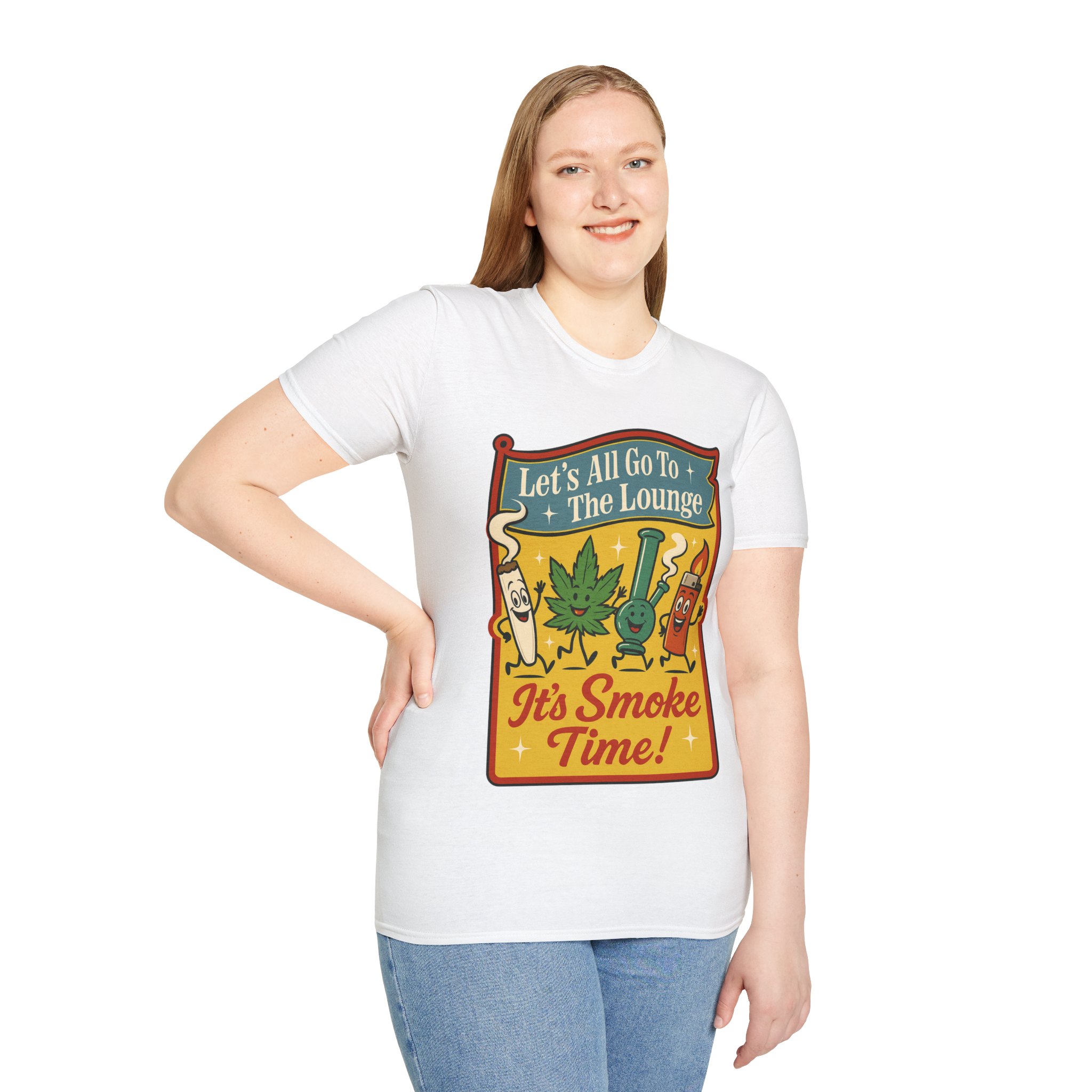 Retro Smoke Time T-Shirt | Fun Lounge Design, Perfect for Parties, 420 Events, Gift for Smokers, Cozy Style product thumbnail image