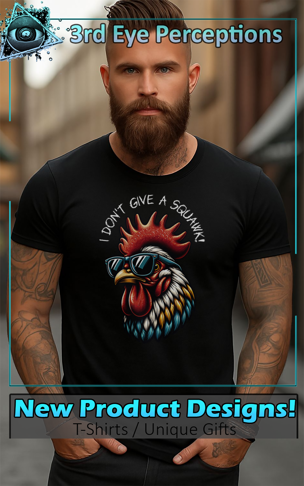 Funny Sunglasses Y2k Rooster Chicken I Don't Give A Squawk!  product thumbnail image