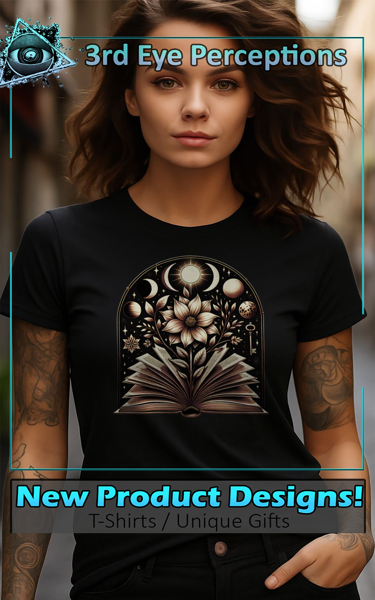 Vintage Boho Fantasy Spell Book With Flowers and Moons Gardener