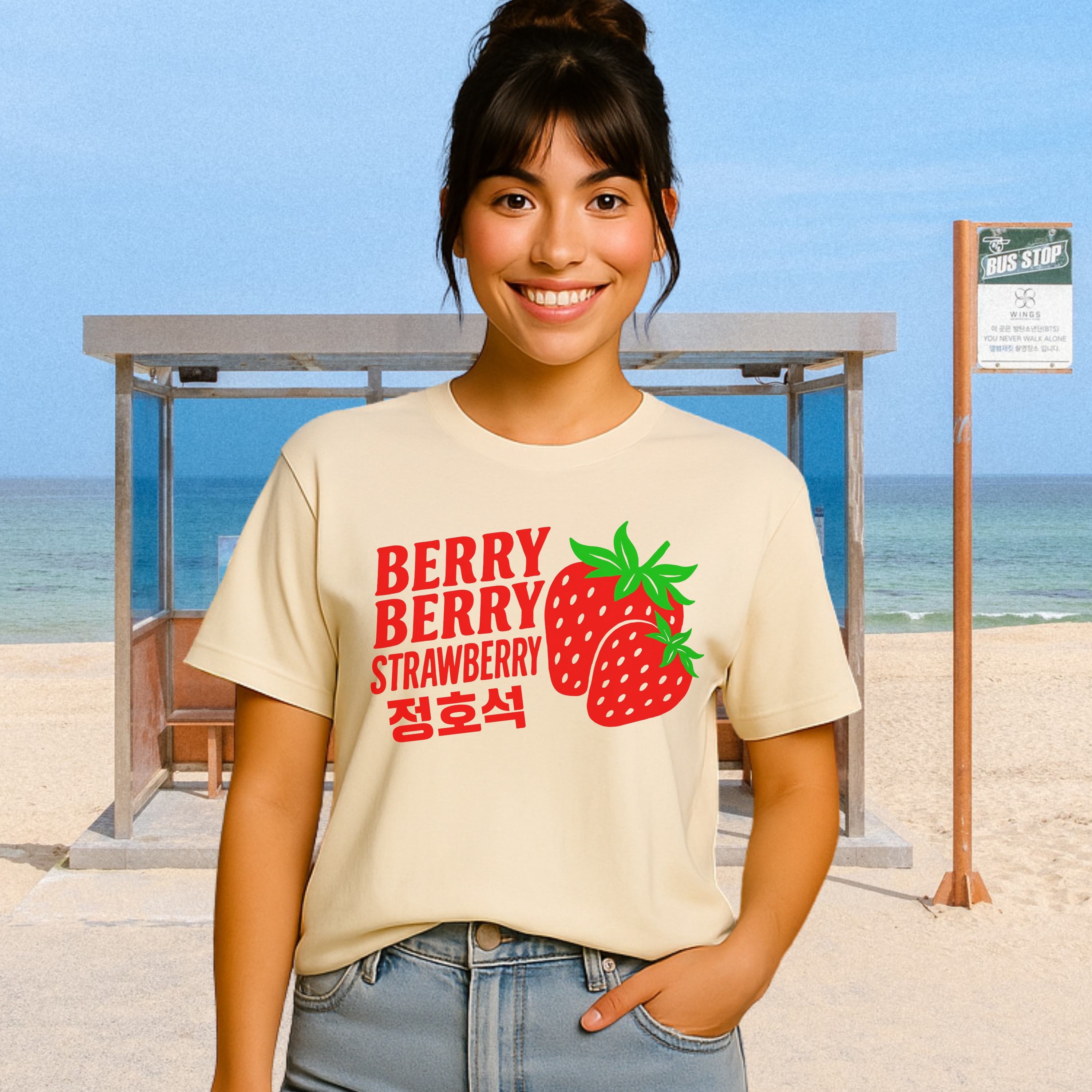 Hobi Berry Berry Strawberry Unisex Tee, Designed for Army by Army product thumbnail image Hobi Berry Berry Strawberry Unisex Tee, Designed for Army by Army product thumbnail image