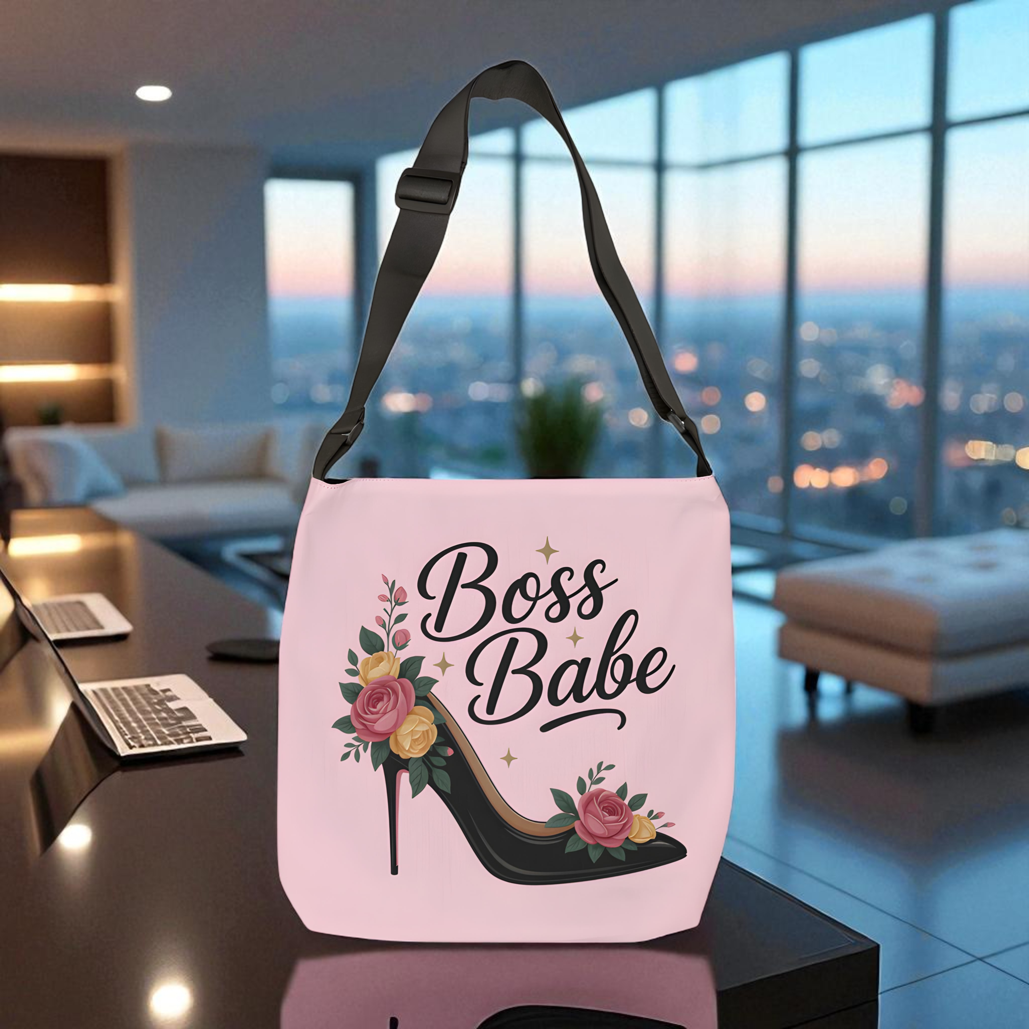 Boss Babe Adjustable Tote Bag - Chic Floral Design, Perfect for Work, Travel, Gifts, and Everyday Use product thumbnail image Boss Babe Adjustable Tote Bag - Chic Floral Design, Perfect for Work, Travel, Gifts, and Everyday Use product thumbnail image