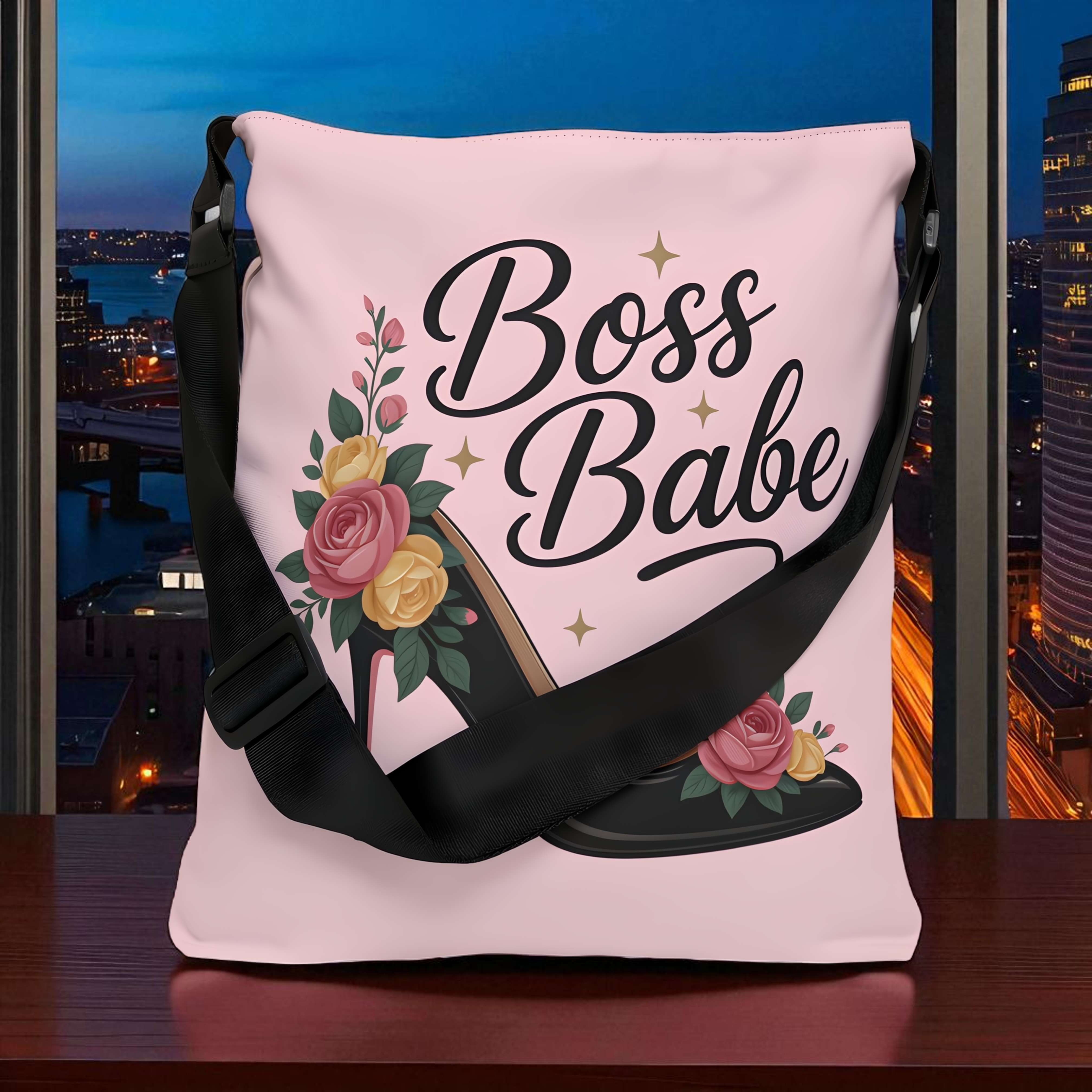 Boss Babe Adjustable Tote Bag - Chic Floral Design, Perfect for Work, Travel, Gifts, and Everyday Use product thumbnail image Boss Babe Adjustable Tote Bag - Chic Floral Design, Perfect for Work, Travel, Gifts, and Everyday Use product thumbnail image
