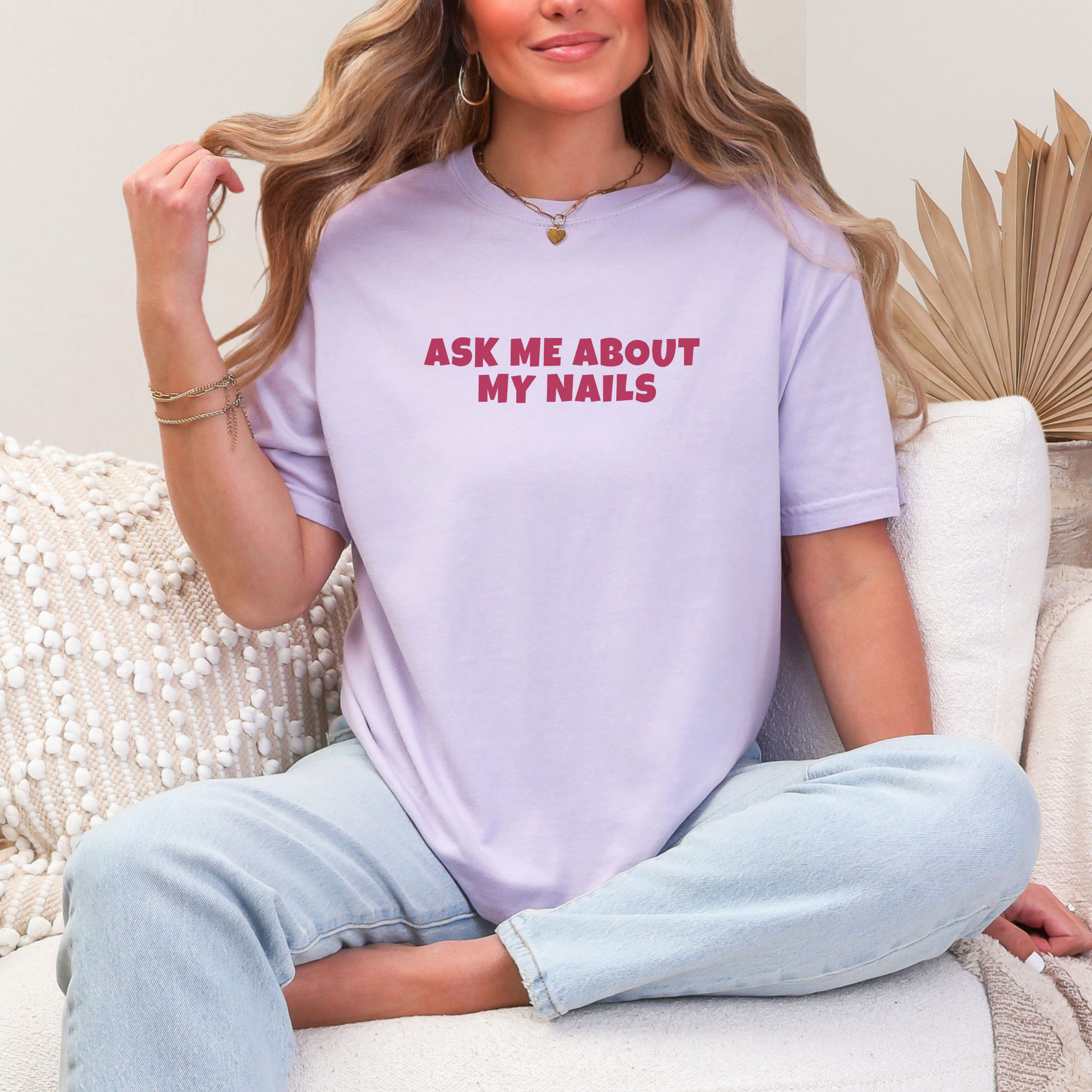 Ask Me about my Nails, Comfort Colors Tee product thumbnail image Ask Me about my Nails, Comfort Colors Tee product thumbnail image