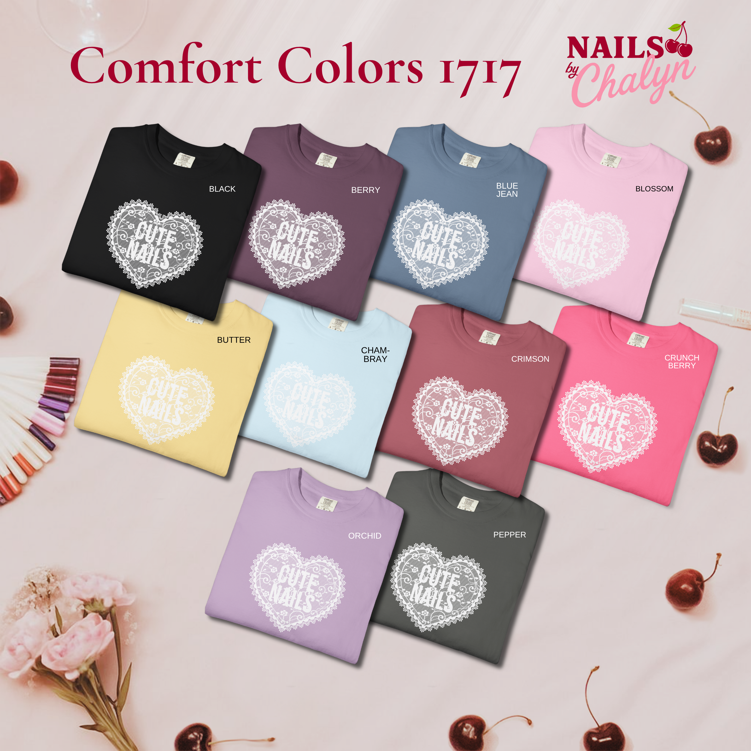 Cute Nails Lace; Comfort Colors 1717 Women's Tee product thumbnail image