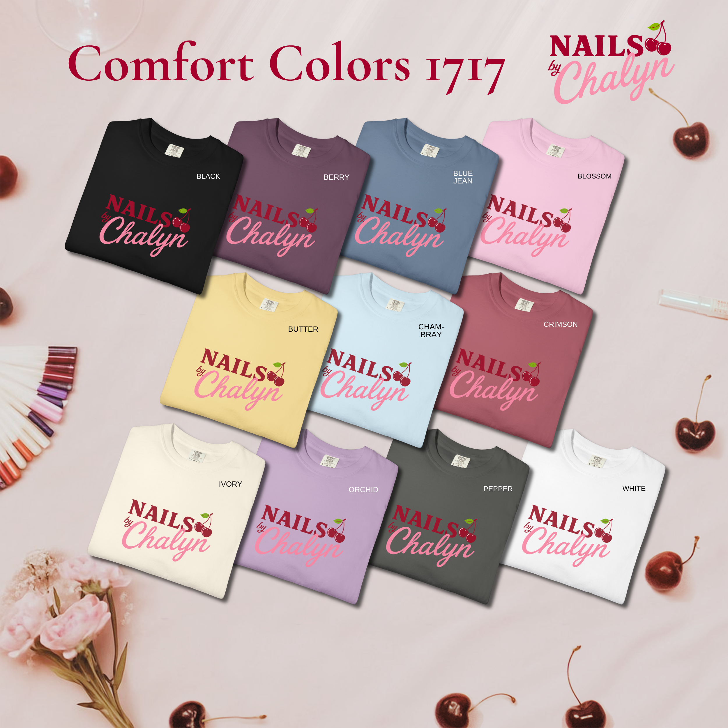 Nails by Chalyn logo; Comfort Colors Tee product thumbnail image