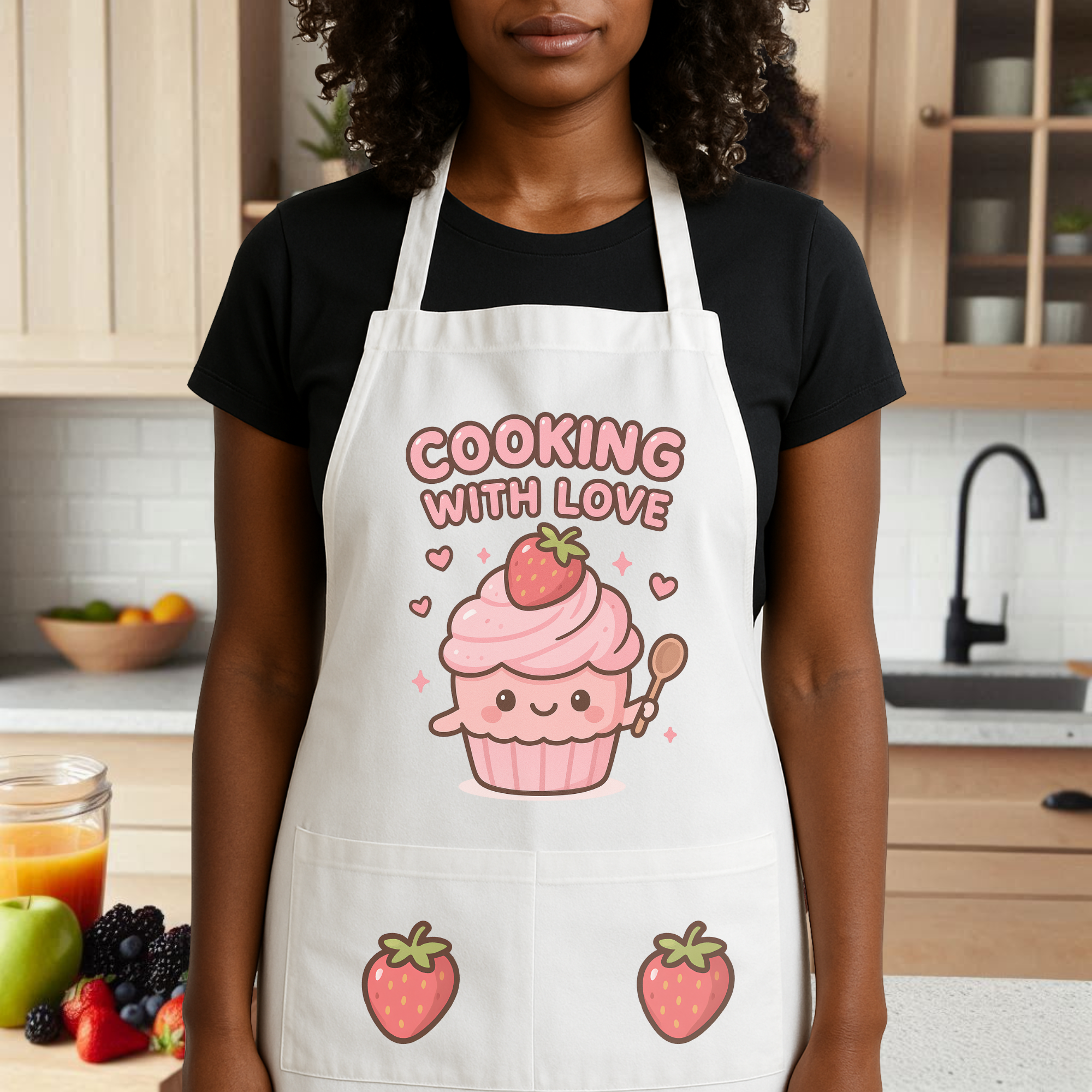 Cute Cooking with Love Apron, Gift for Bakers, Kitchen Accessories product thumbnail image Cute Cooking with Love Apron, Gift for Bakers, Kitchen Accessories product thumbnail image