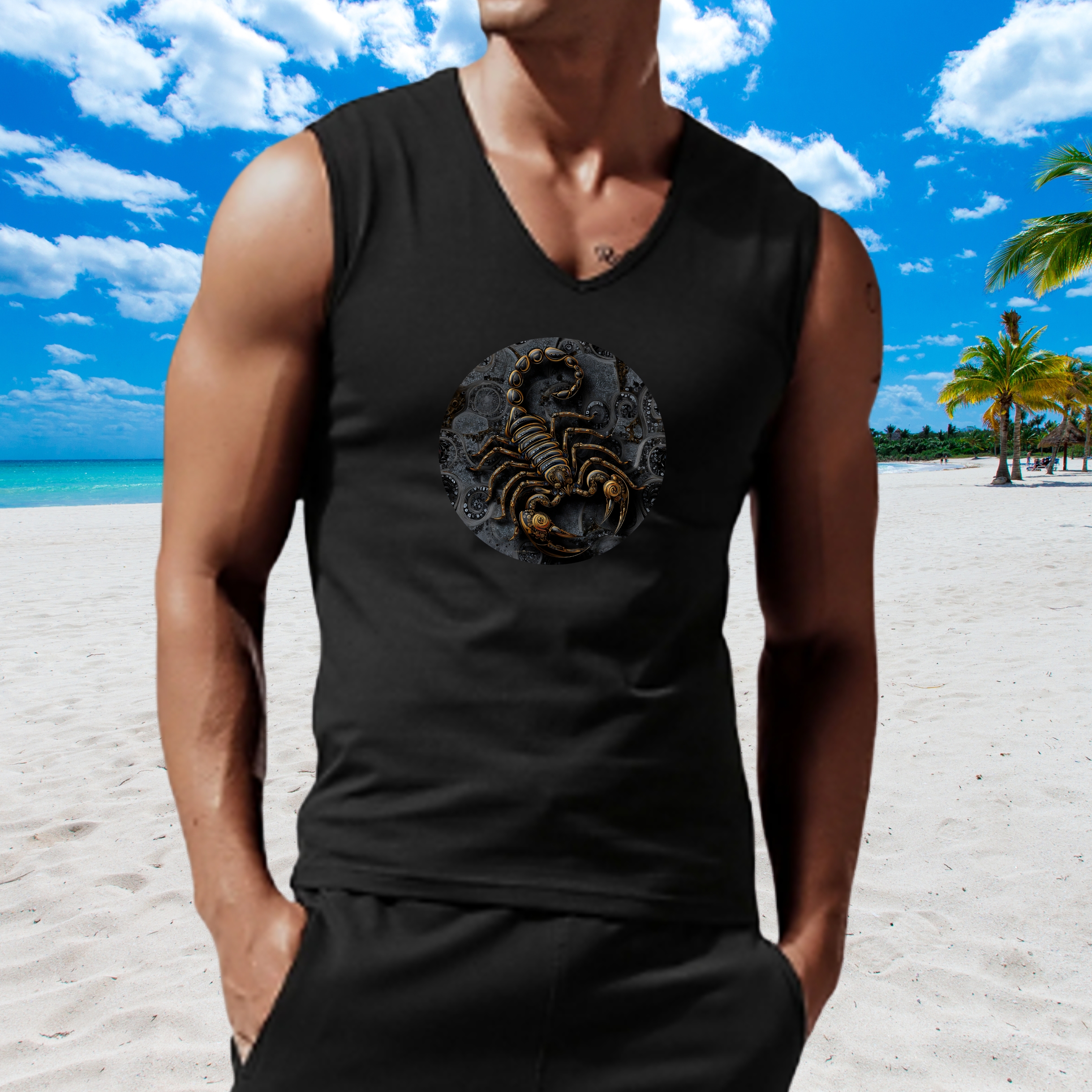 Scorpio the Scorpion Astrological Sign Unisex Jersey Tank product thumbnail image Scorpio the Scorpion Astrological Sign Unisex Jersey Tank product thumbnail image