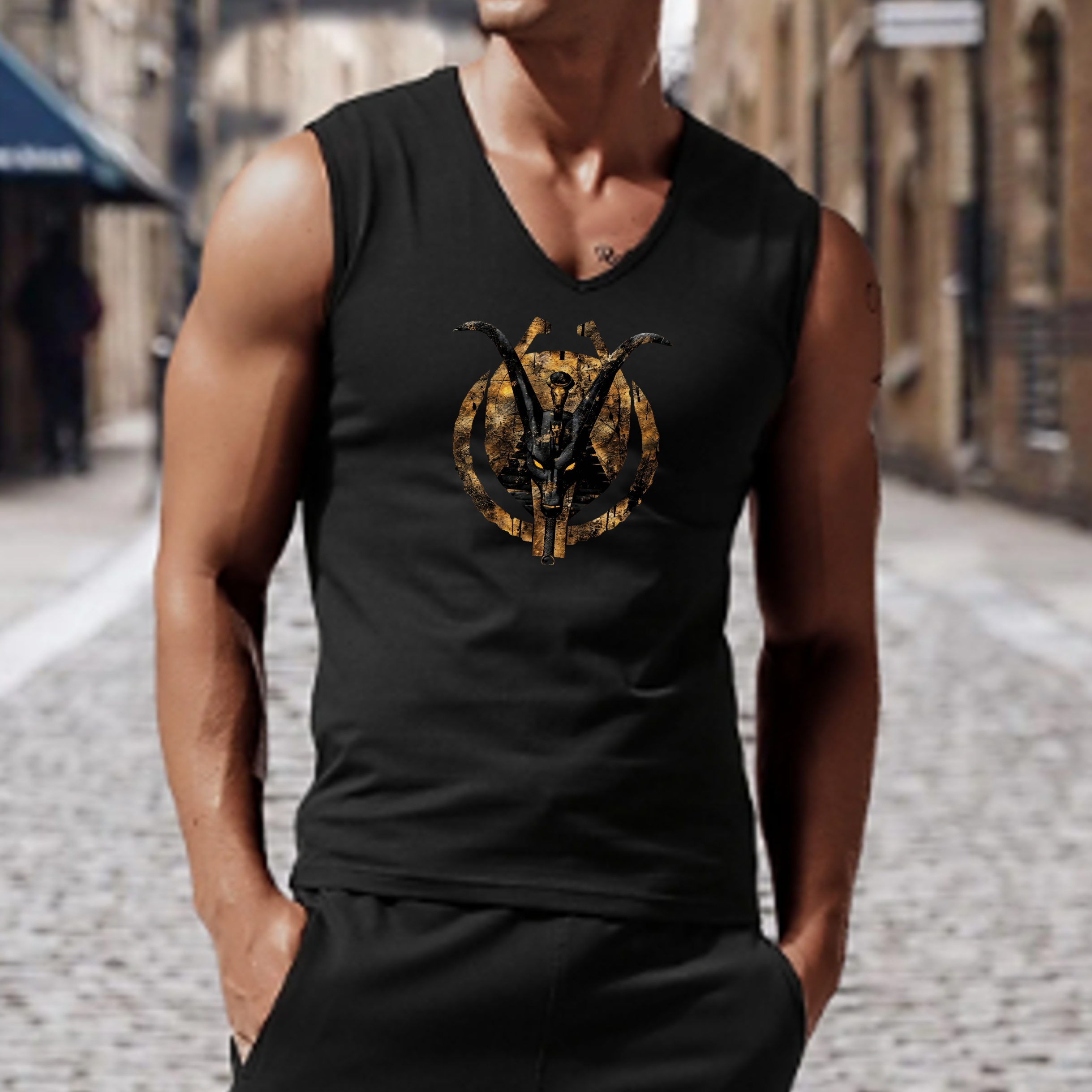 Anubis Dog Egyptian God Unisex Jersey Tank product thumbnail image Anubis Dog Egyptian God Unisex Jersey Tank product thumbnail image