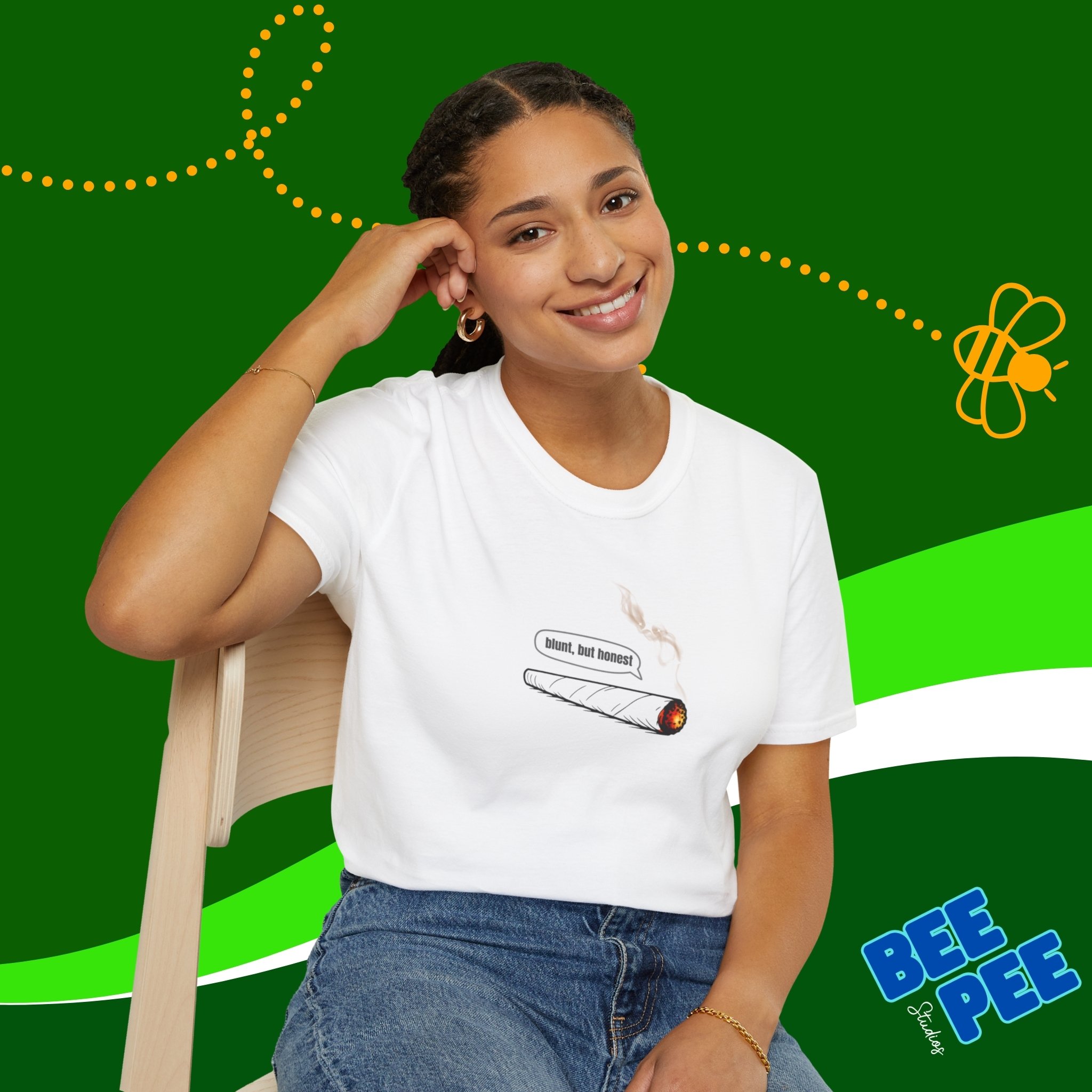 'Blunt but Honest' Cannabis Enthusiast Tee product thumbnail image 'Blunt but Honest' Cannabis Enthusiast Tee product thumbnail image