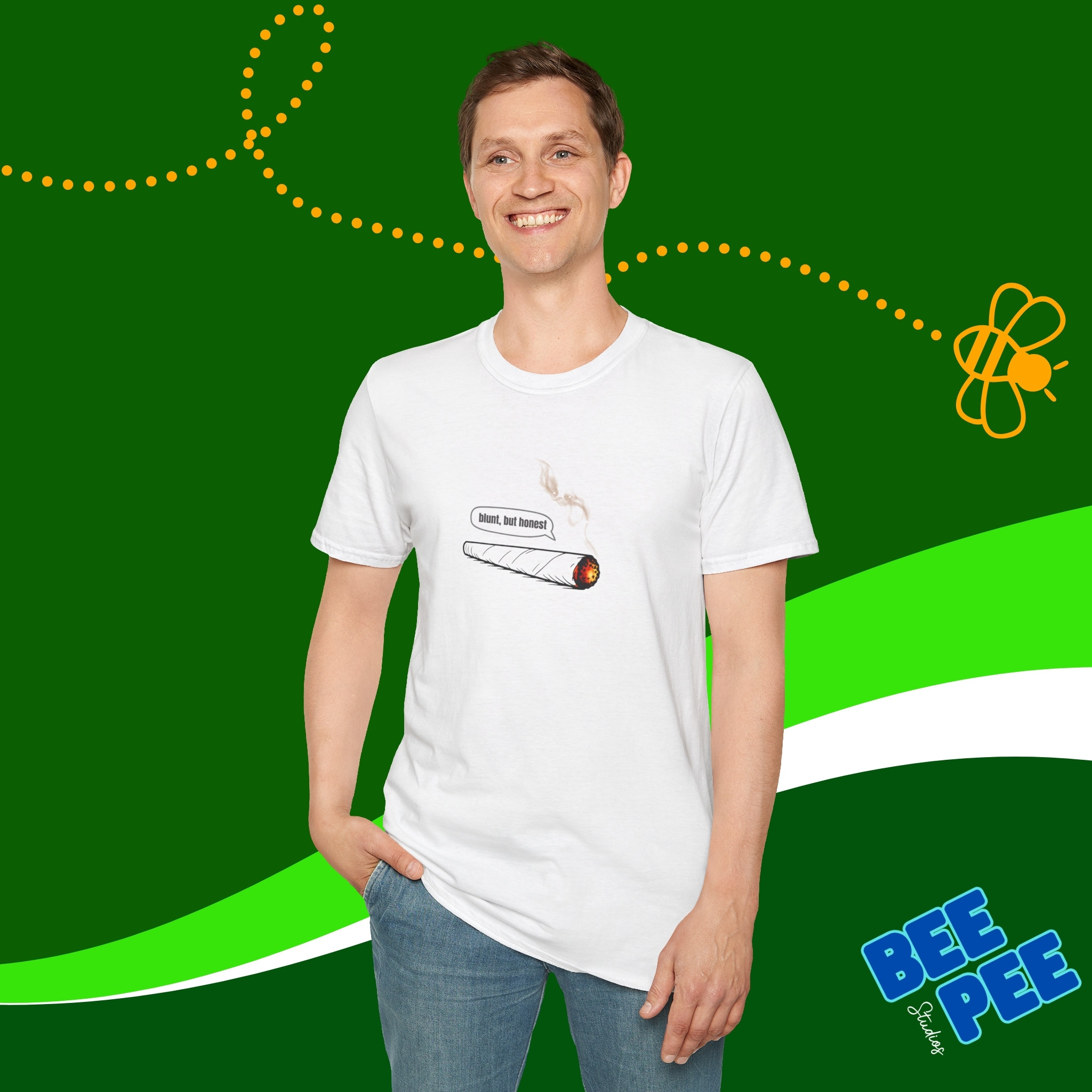 'Blunt but Honest' Cannabis Enthusiast Tee product thumbnail image 'Blunt but Honest' Cannabis Enthusiast Tee product thumbnail image