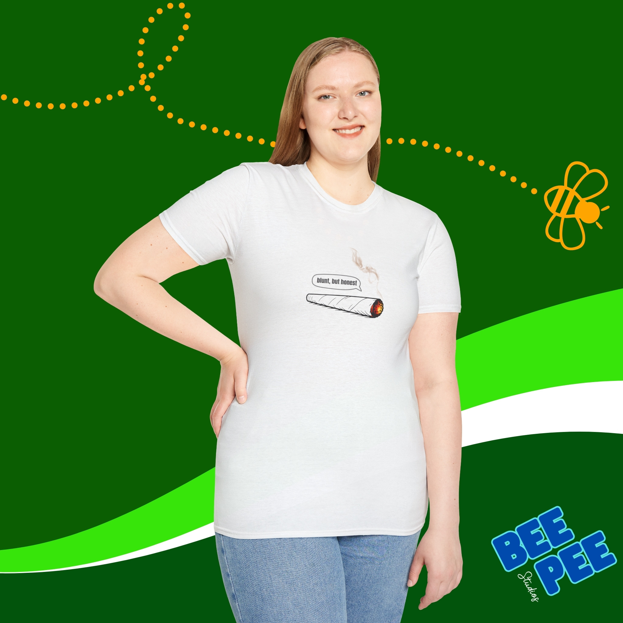  'Blunt but Honest' Cannabis Enthusiast Tee product thumbnail image