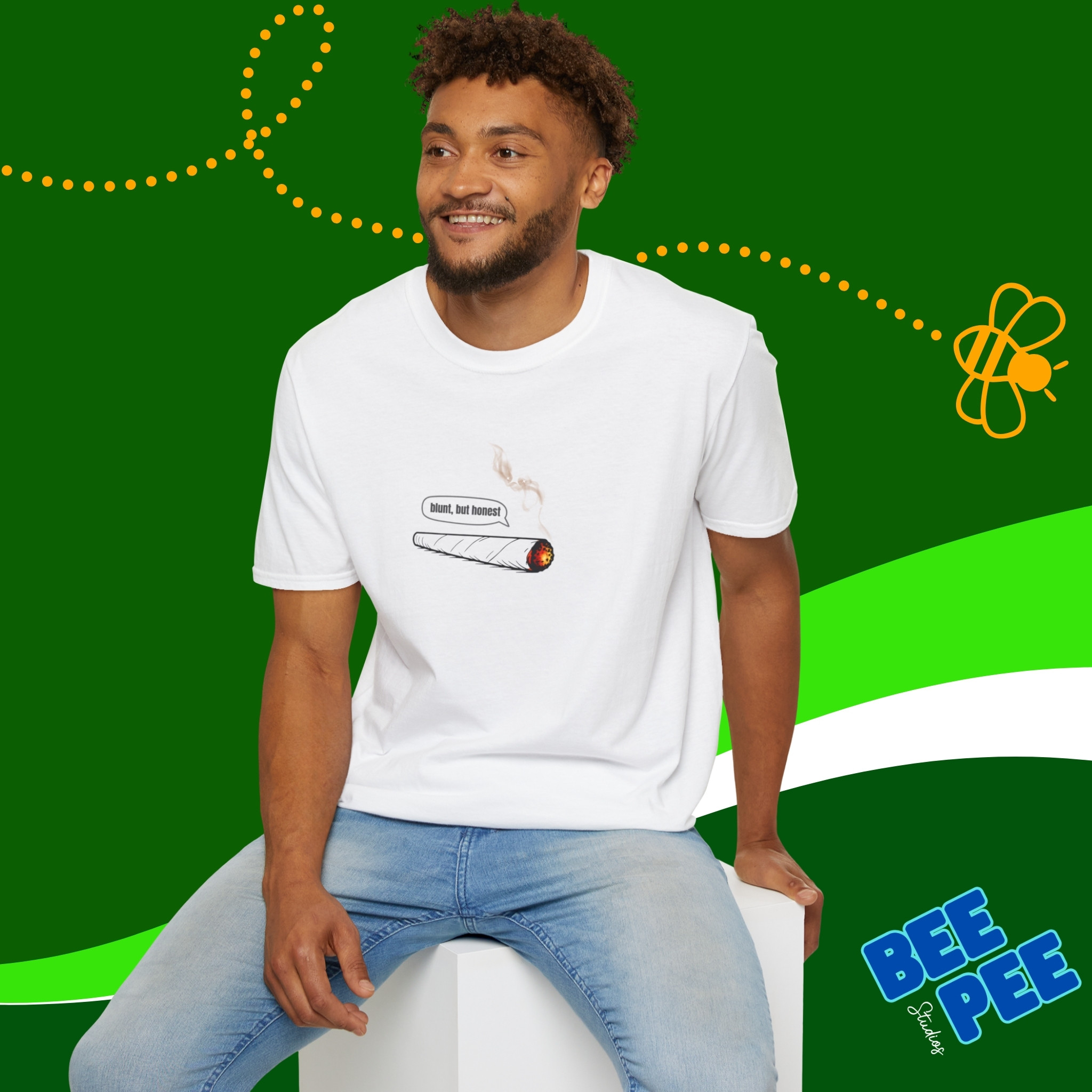 'Blunt but Honest' Cannabis Enthusiast Tee product thumbnail image 'Blunt but Honest' Cannabis Enthusiast Tee product thumbnail image