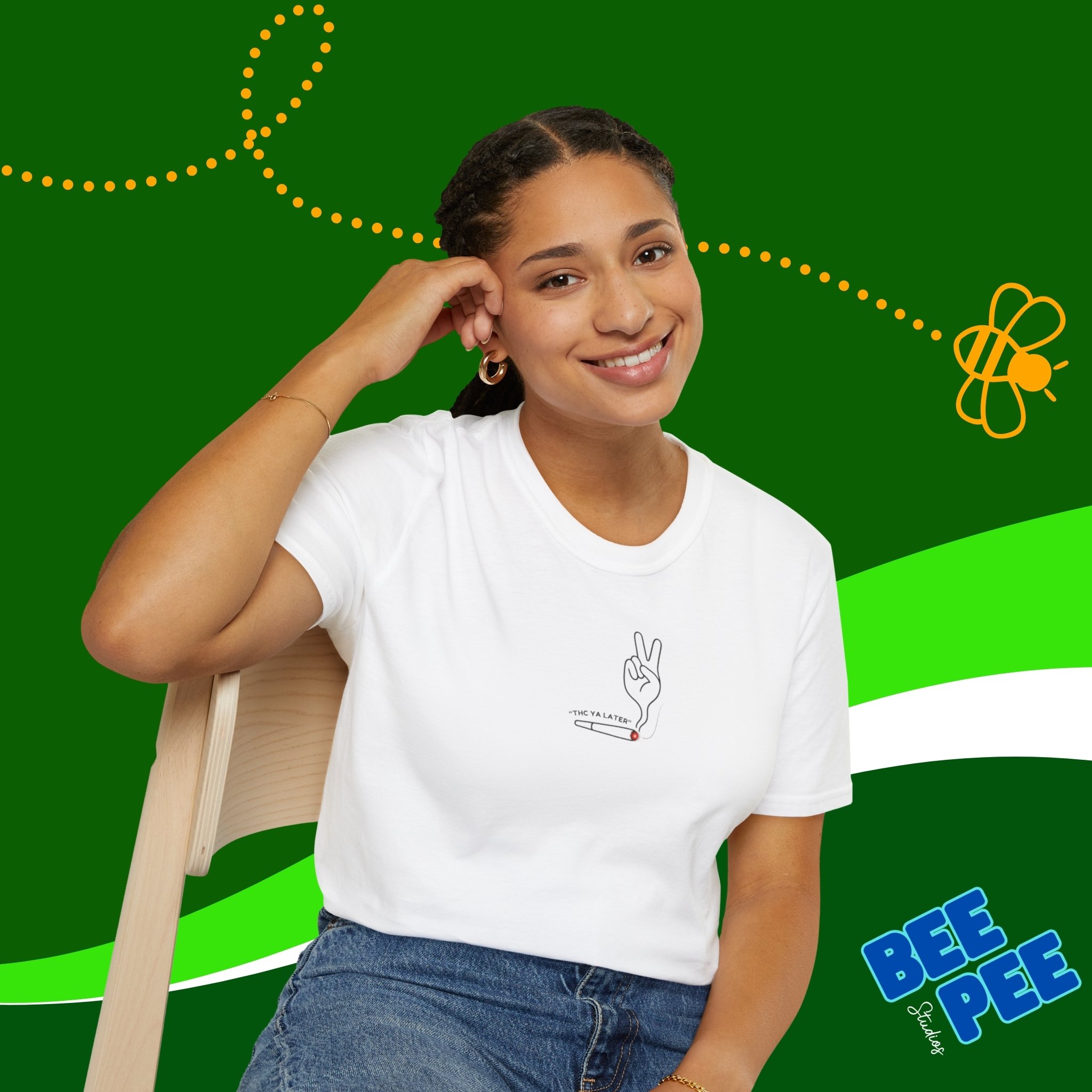 'THC Ya Later' Cannabis Enthusiast Smoke Hand Design product thumbnail image 'THC Ya Later' Cannabis Enthusiast Smoke Hand Design product thumbnail image