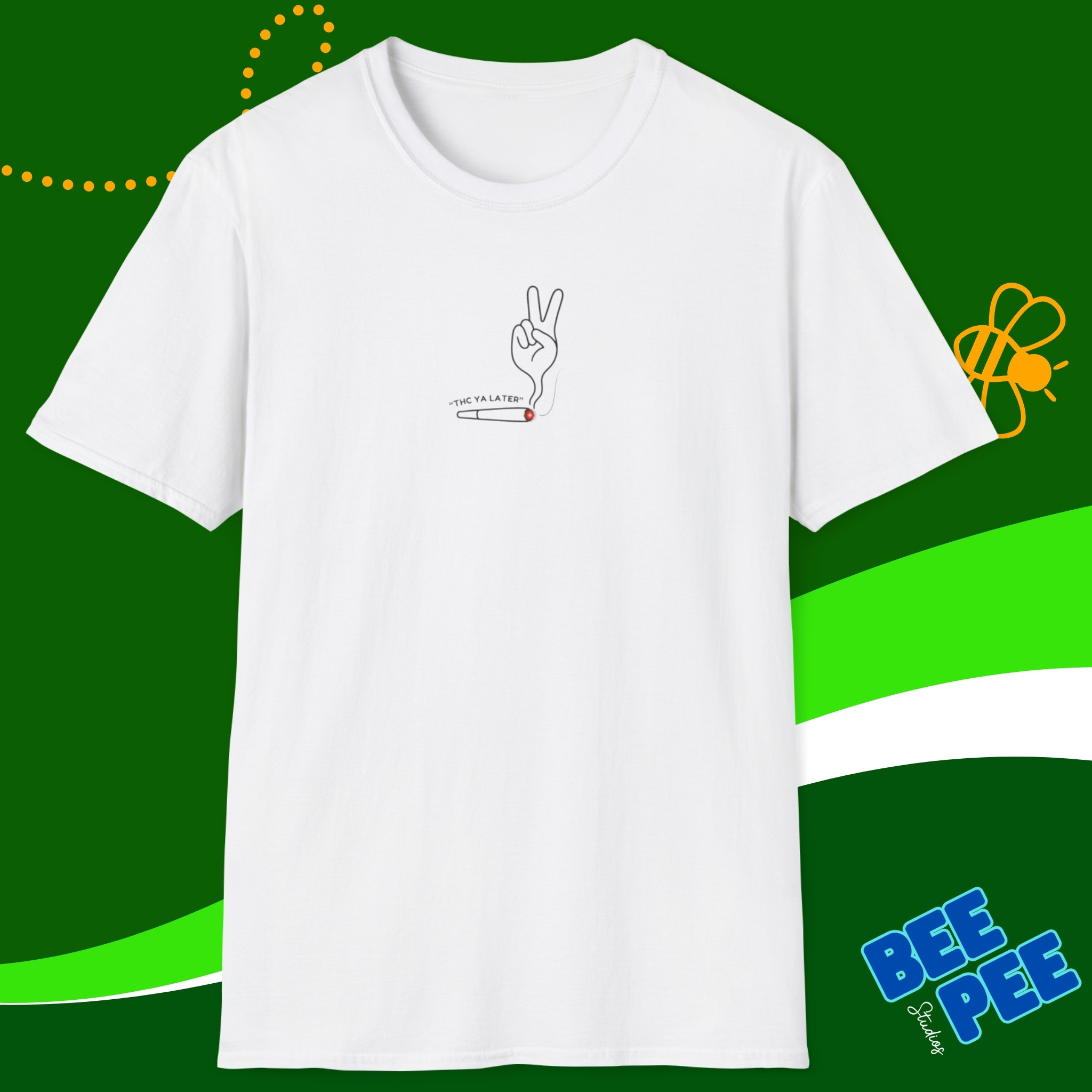  'THC Ya Later' Cannabis Enthusiast Smoke Hand Design