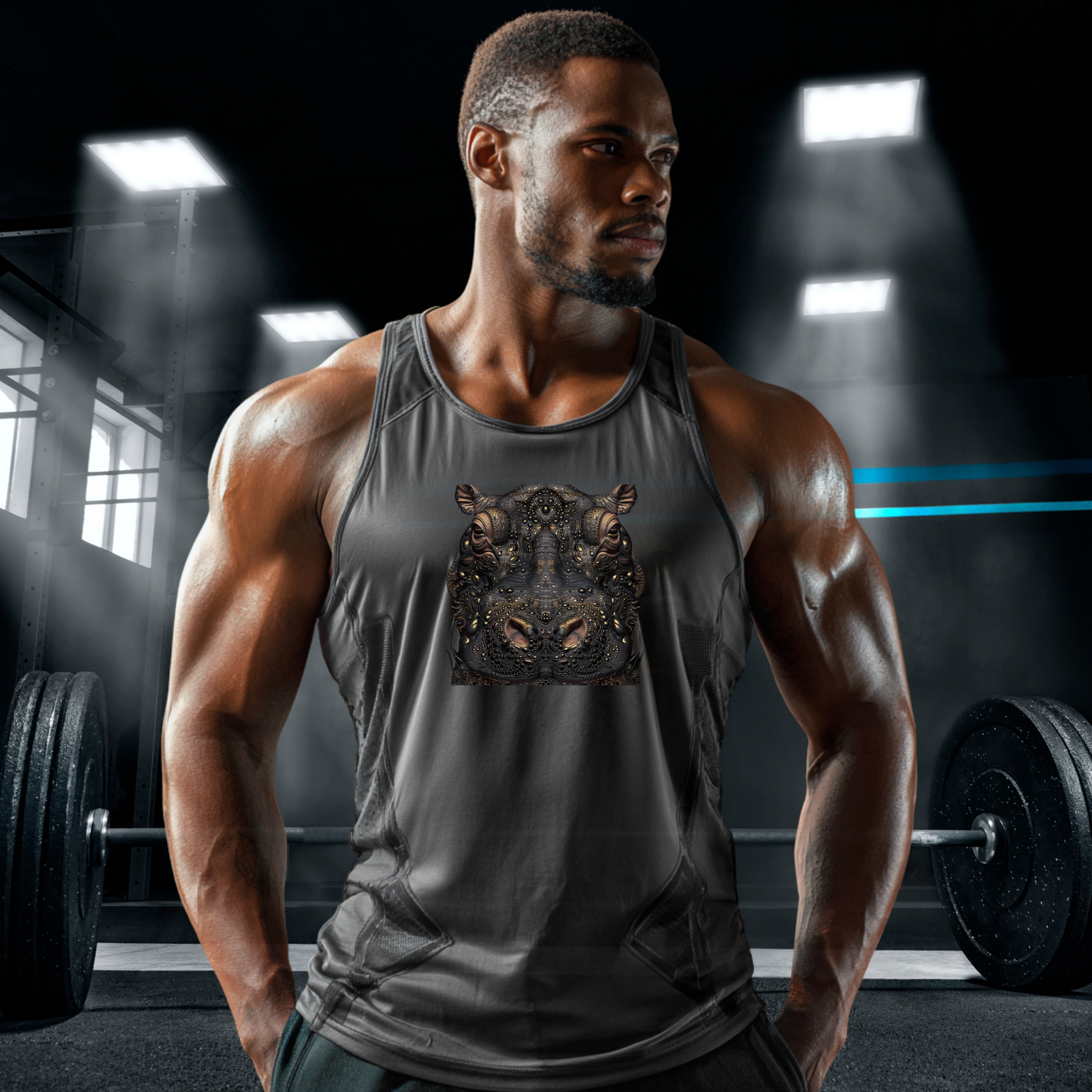 Hippopotamus Profile Unisex Jersey Tank product thumbnail image