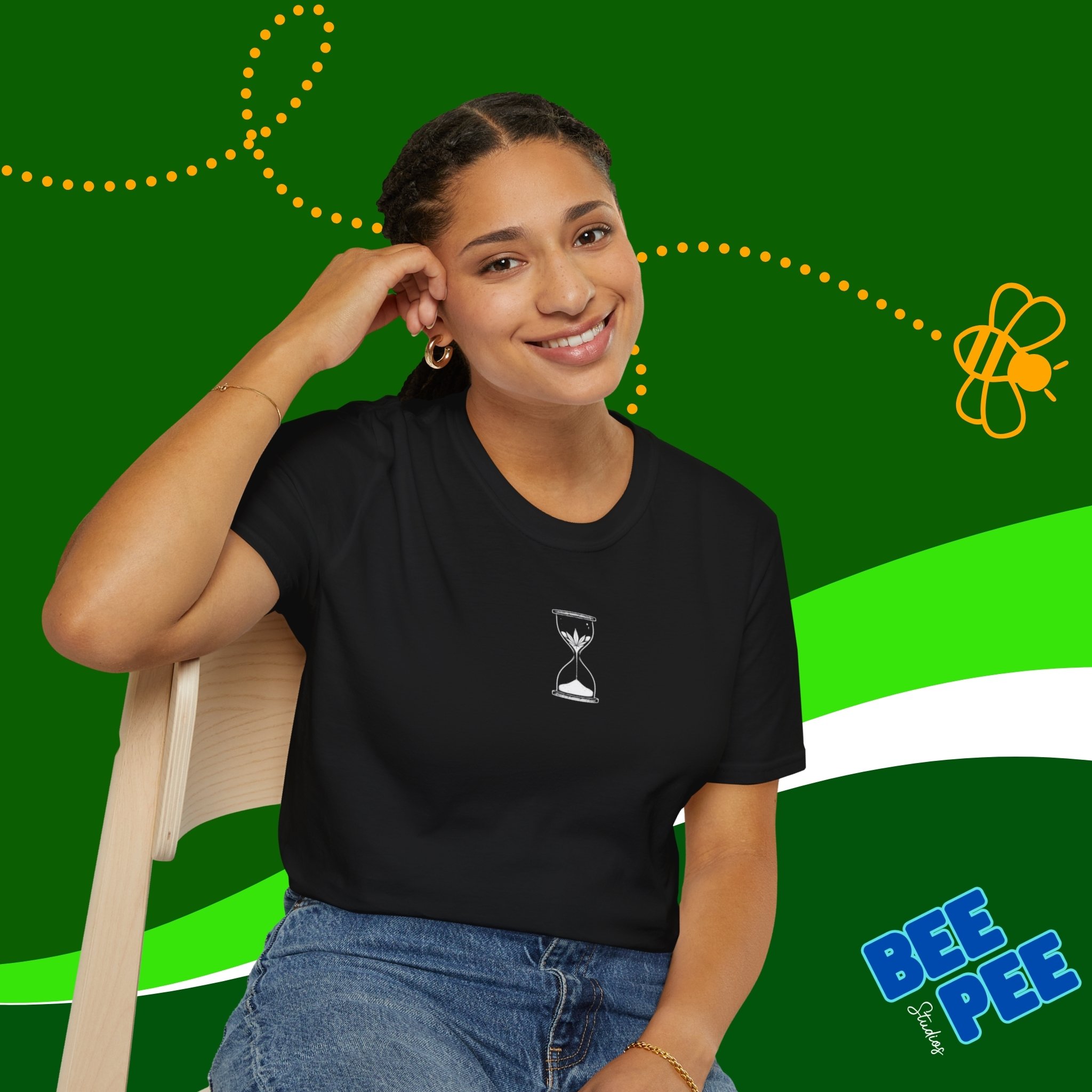 Cannabis Leaf Hourglass Unisex Tee - Perfect Gift for Indica Strain Lovers product thumbnail image Cannabis Leaf Hourglass Unisex Tee - Perfect Gift for Indica Strain Lovers product thumbnail image