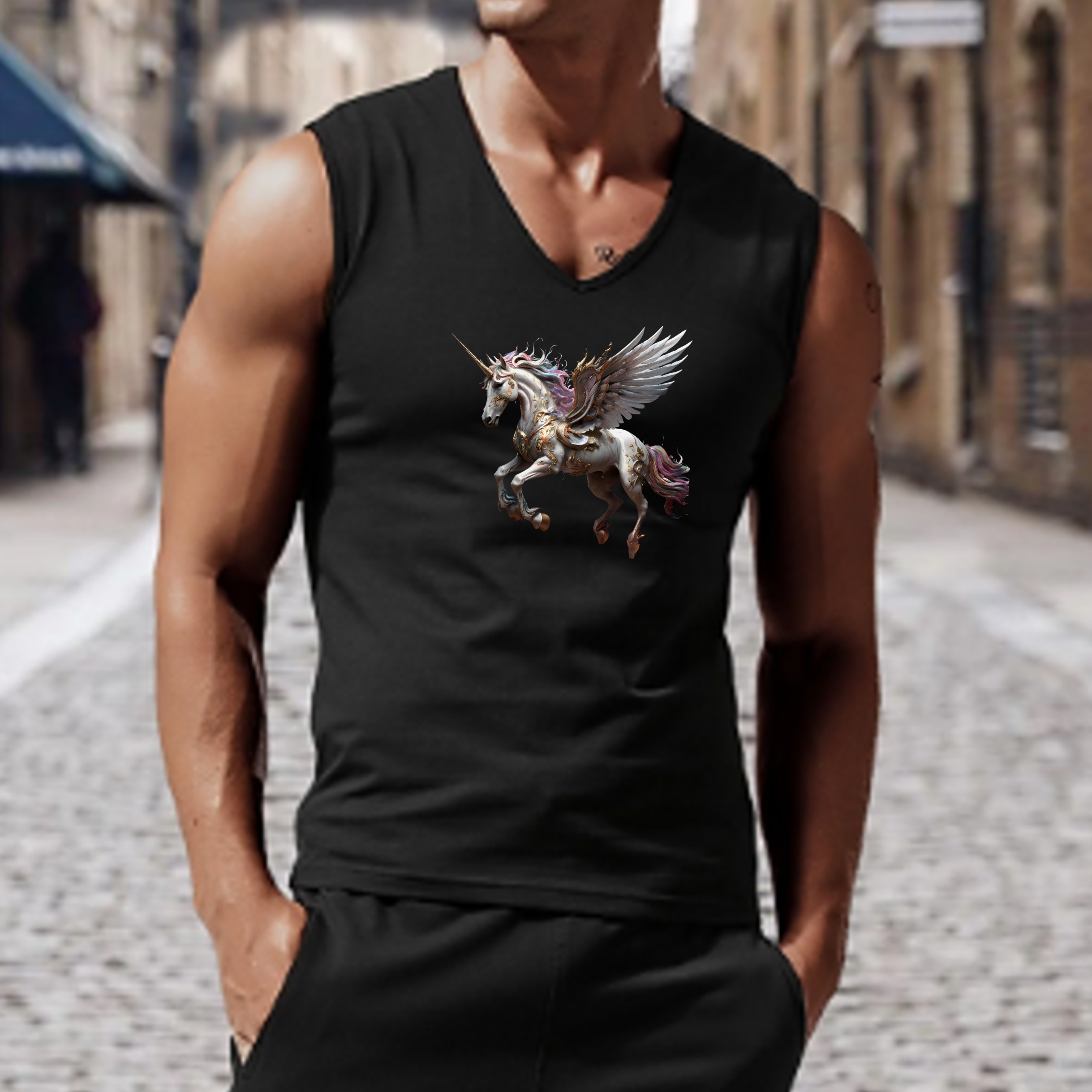 Flying Mythycal Unicorn Unisex Jersey Tank product thumbnail image Flying Mythycal Unicorn Unisex Jersey Tank product thumbnail image