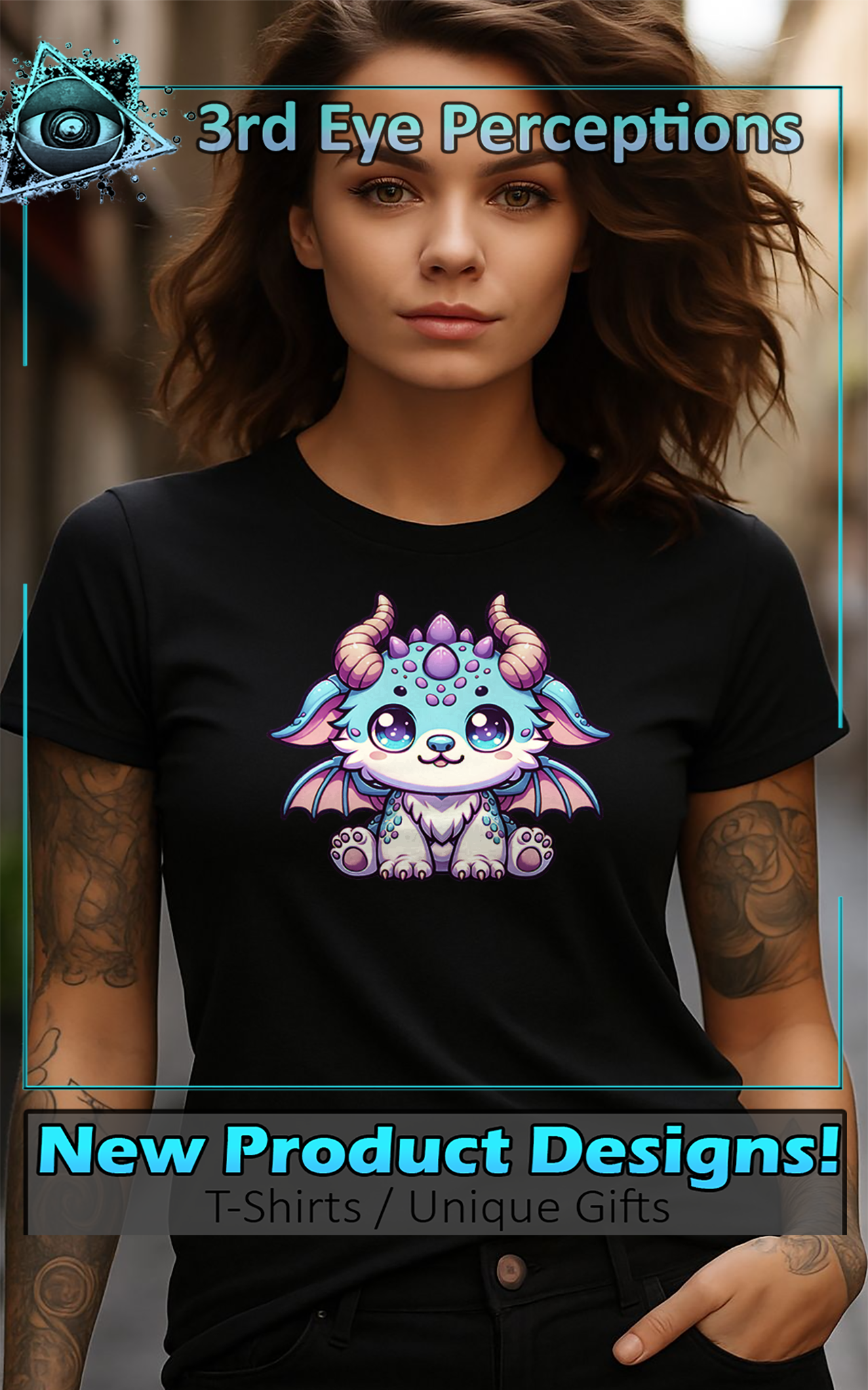 Cute Kawaii Little Baby Dragon Goat Puppy Fantasy Pet Animal