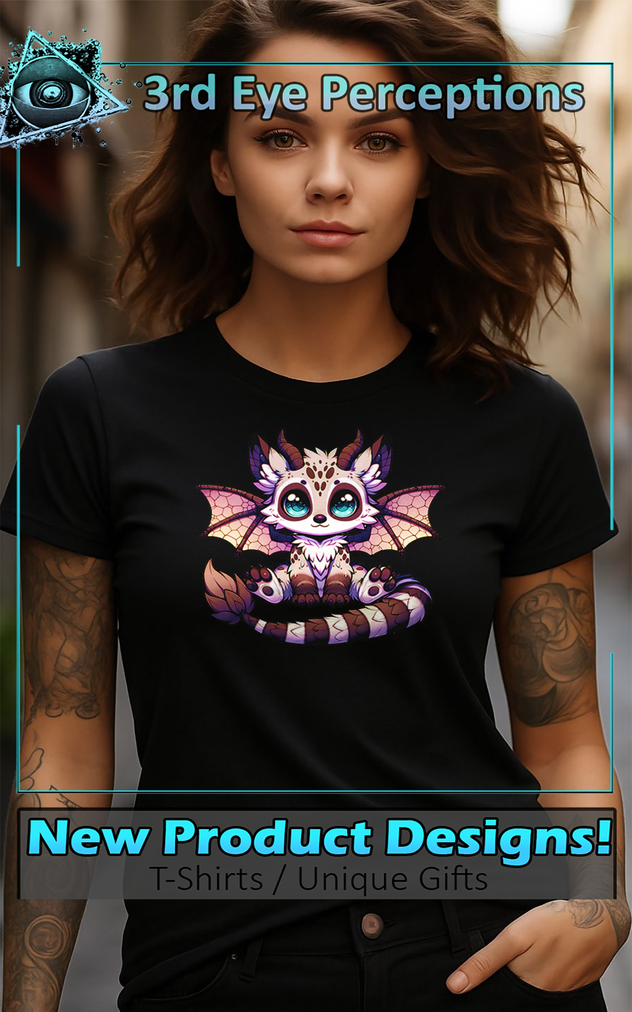 Cute Kawaii Little Baby Dragon Racoon Fantasy Pet Animal