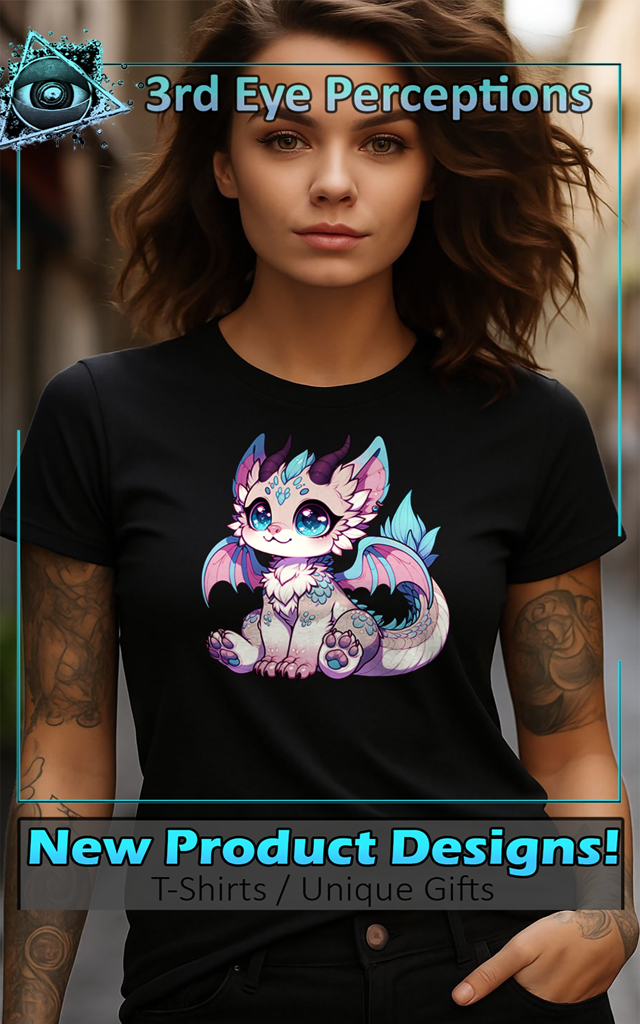 Cute Kawaii Little Baby Dragon Wolf Puppy Fantasy Pet Animal