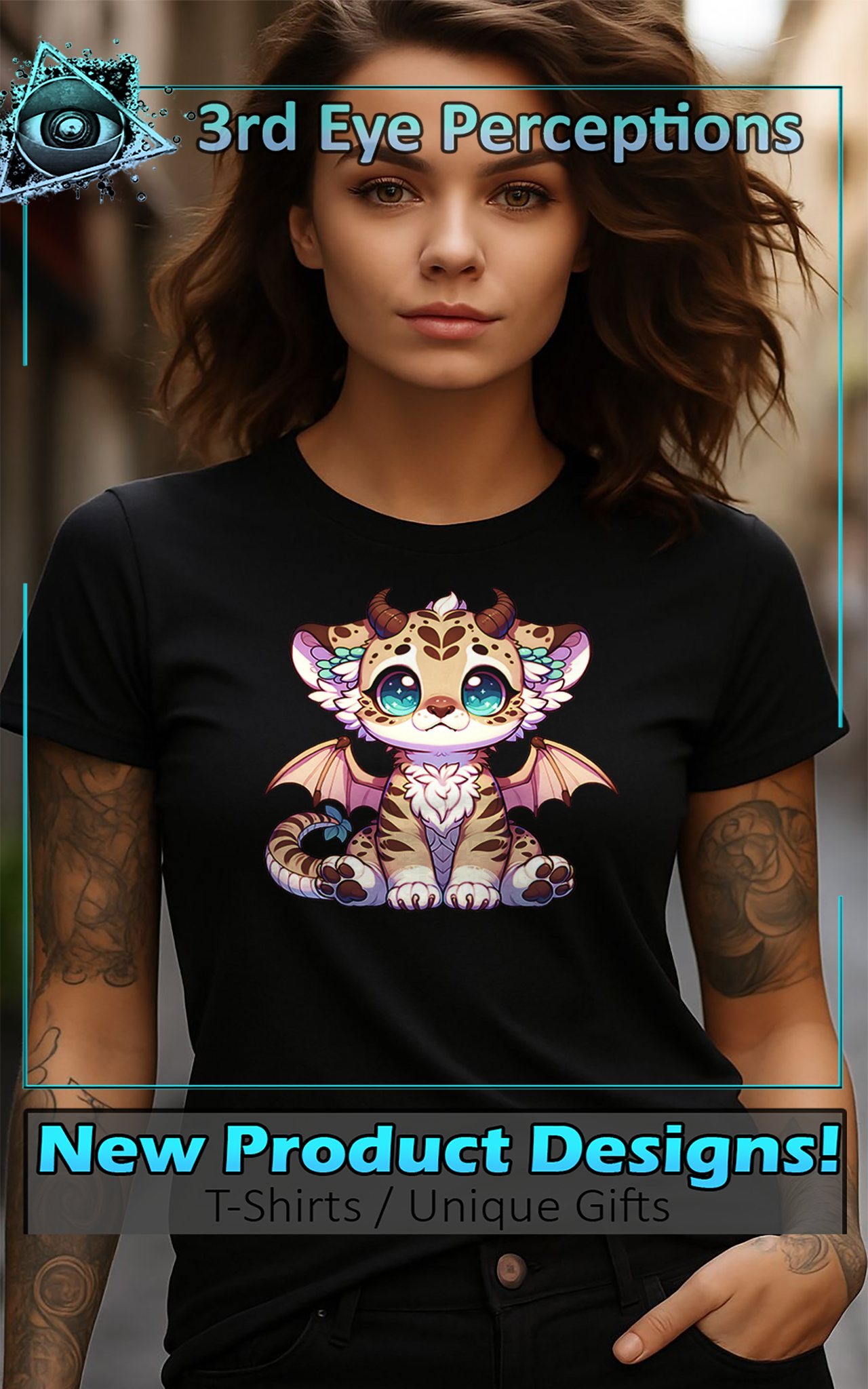 Cute Kawaii Little Baby Dragon Tiger Kitten Cub Fantasy Pet Animal