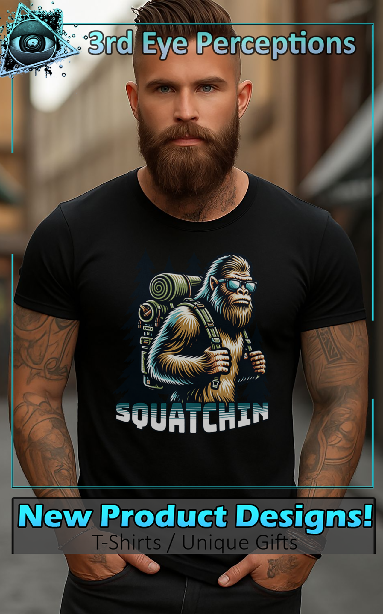Funny Sasquatch Bigfoot Monster Outdoors Camping Squatchin 