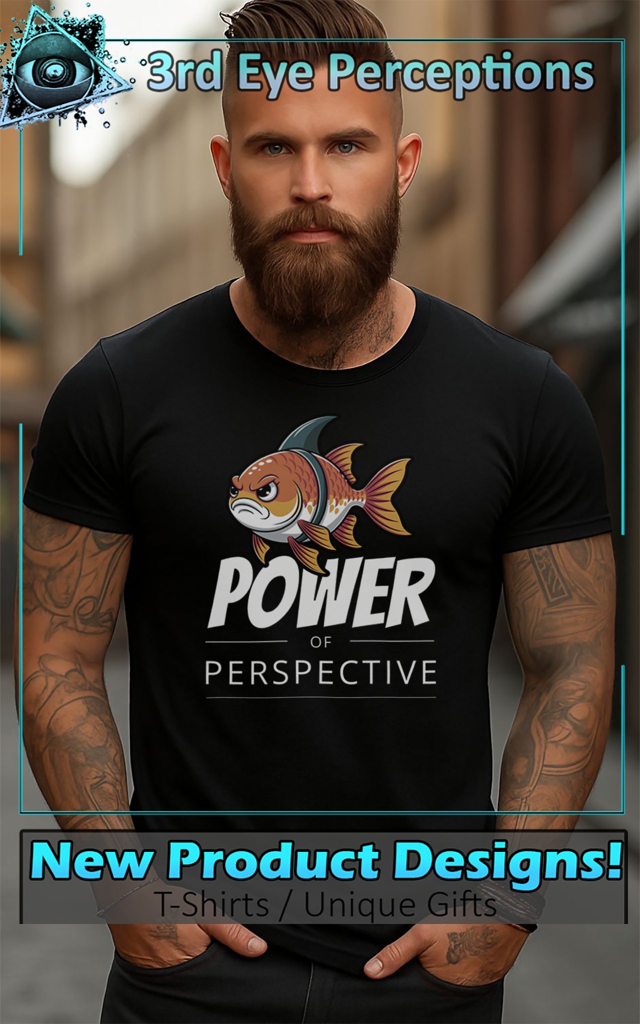 Mindset Motivational Cute Shark Fin Goldfish Power Of Perspective product thumbnail image Mindset Motivational Cute Shark Fin Goldfish Power Of Perspective product thumbnail image